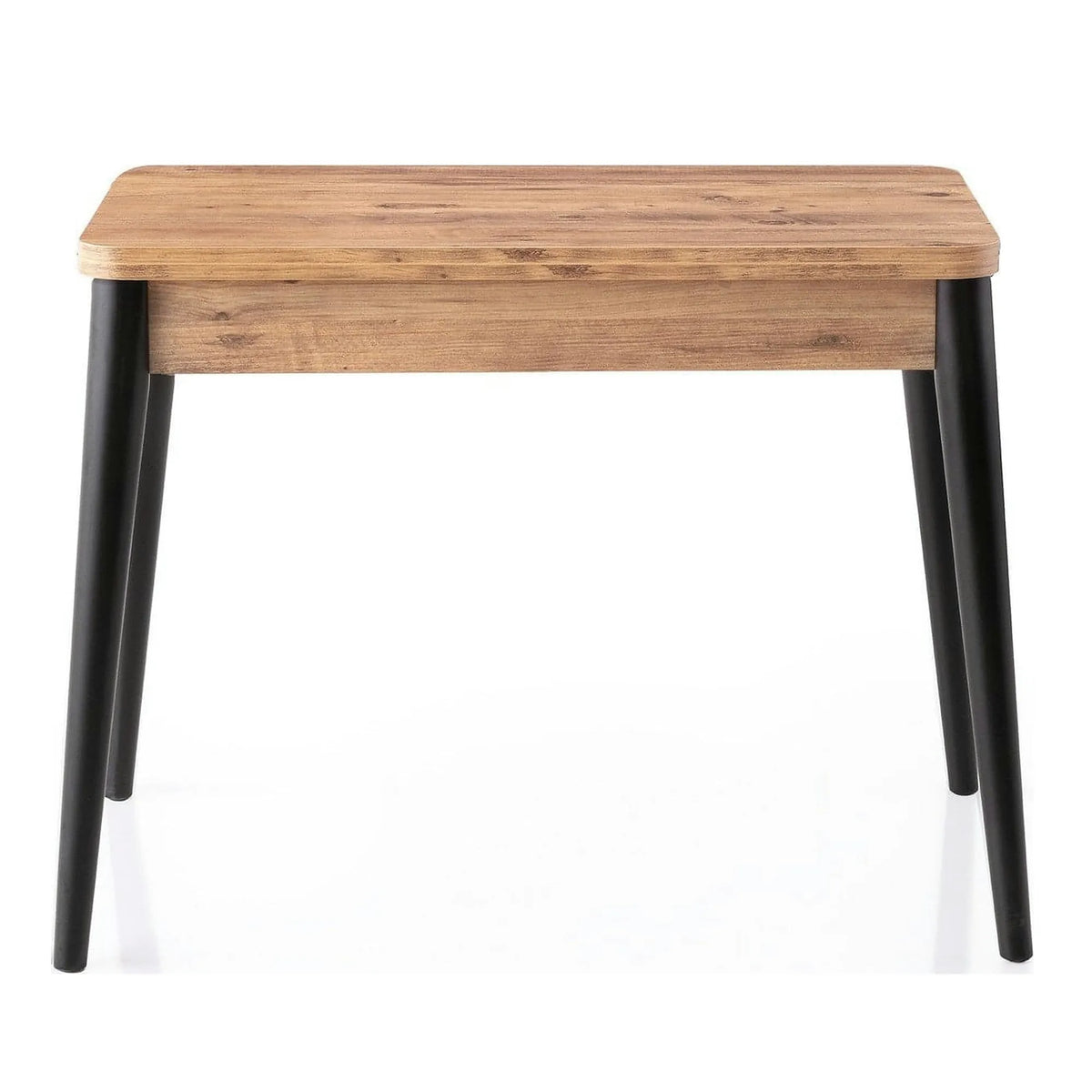 Masa extensibila DOLUNAY 1284, stejar/negru, PAL melaminat, 100/120x60/100x75 cm