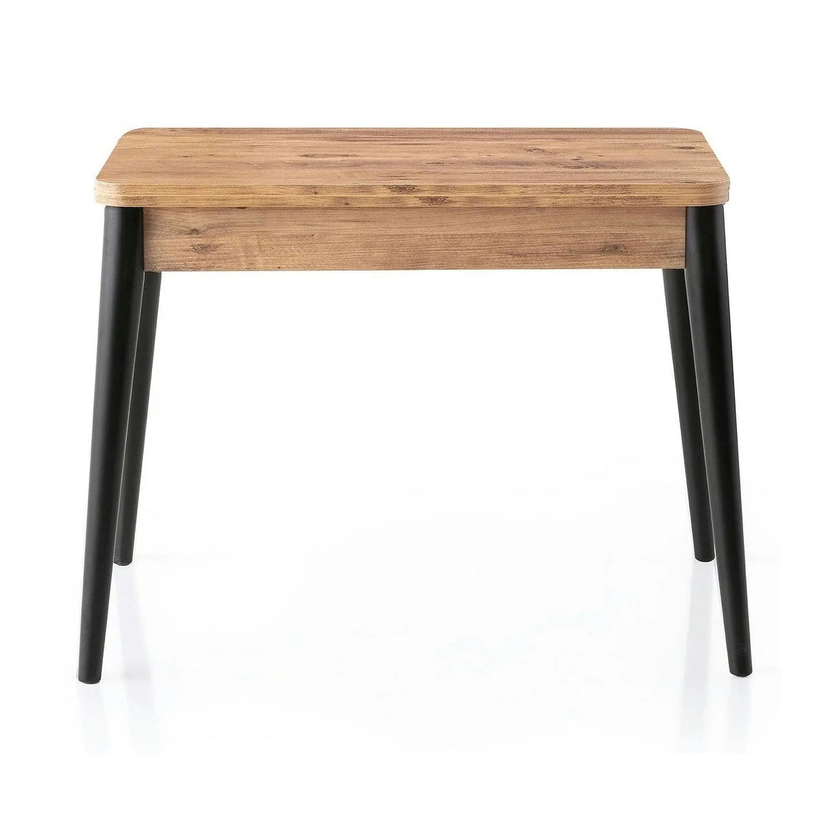 Masa extensibila DOLUNAY 1284, stejar/negru, PAL melaminat, 100/120x60/100x75 cm