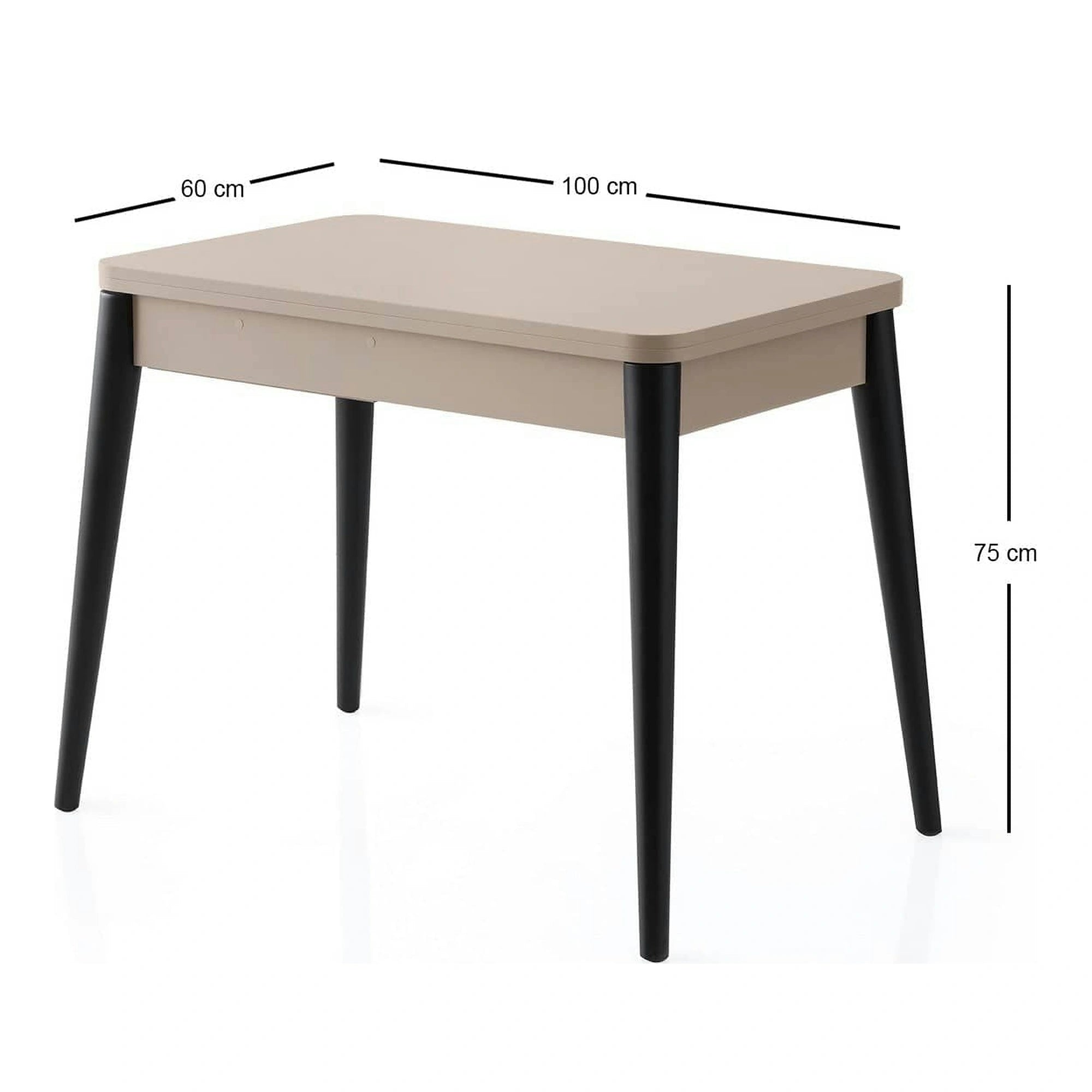 Masa extensibila DOLUNAY 1285, bej, PAL melaminat, 100/120x60/100x75 cm