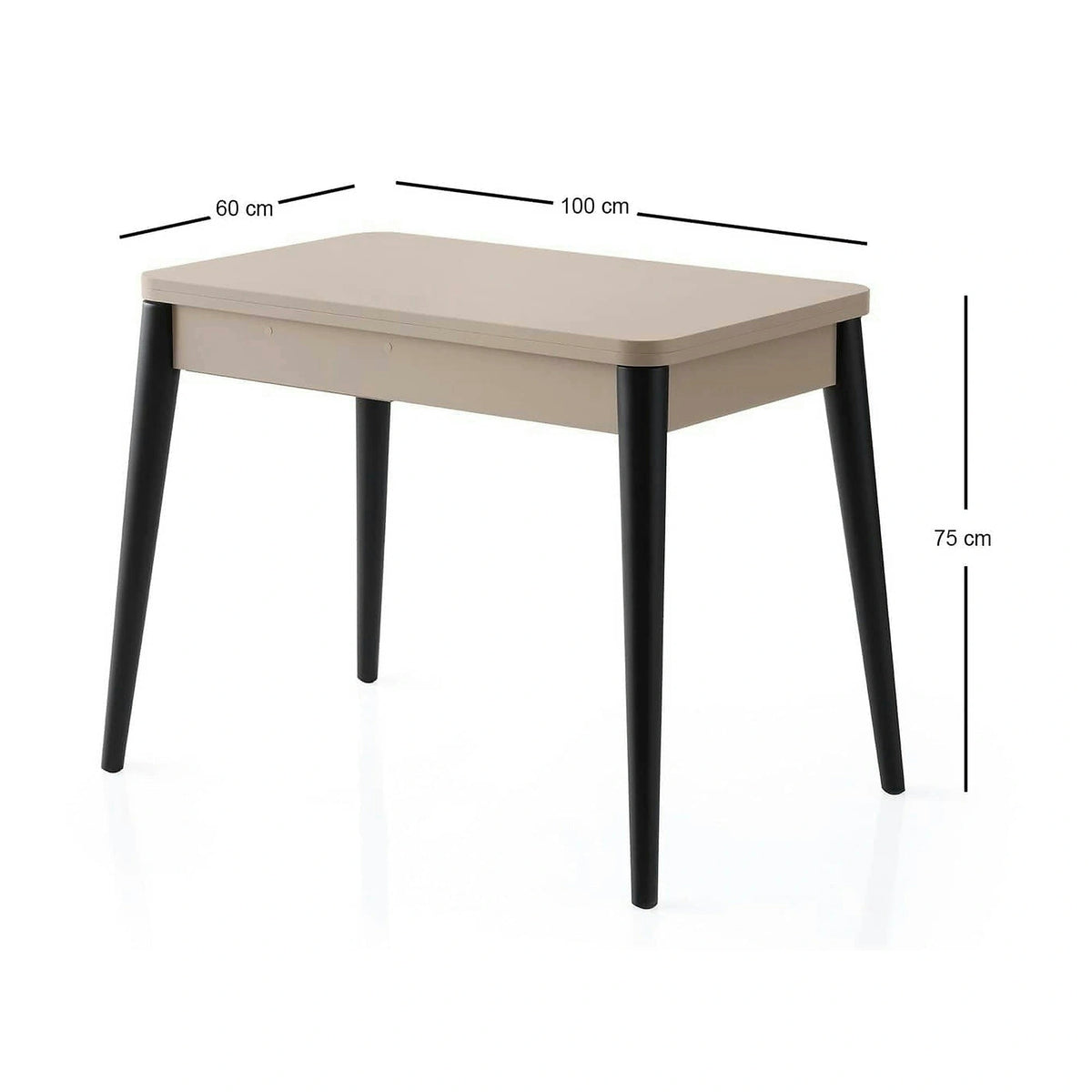Masa extensibila DOLUNAY 1285, bej, PAL melaminat, 100/120x60/100x75 cm
