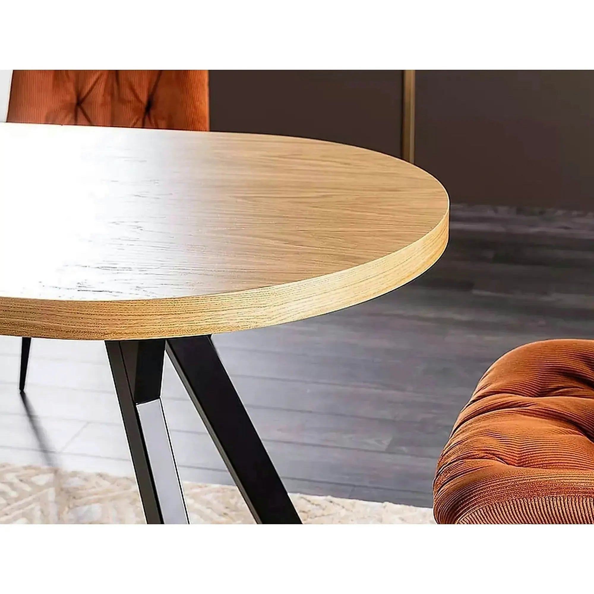 Masa extensibila DOMINGO II, stejar natural/negru, PAL laminat/metal, 140/272x80x76 cm