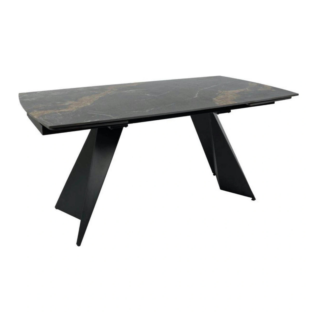 Masa extensibila ECLIPSE, negru cu efect de marmura, ceramica/metal, 165/240x90x76 cm