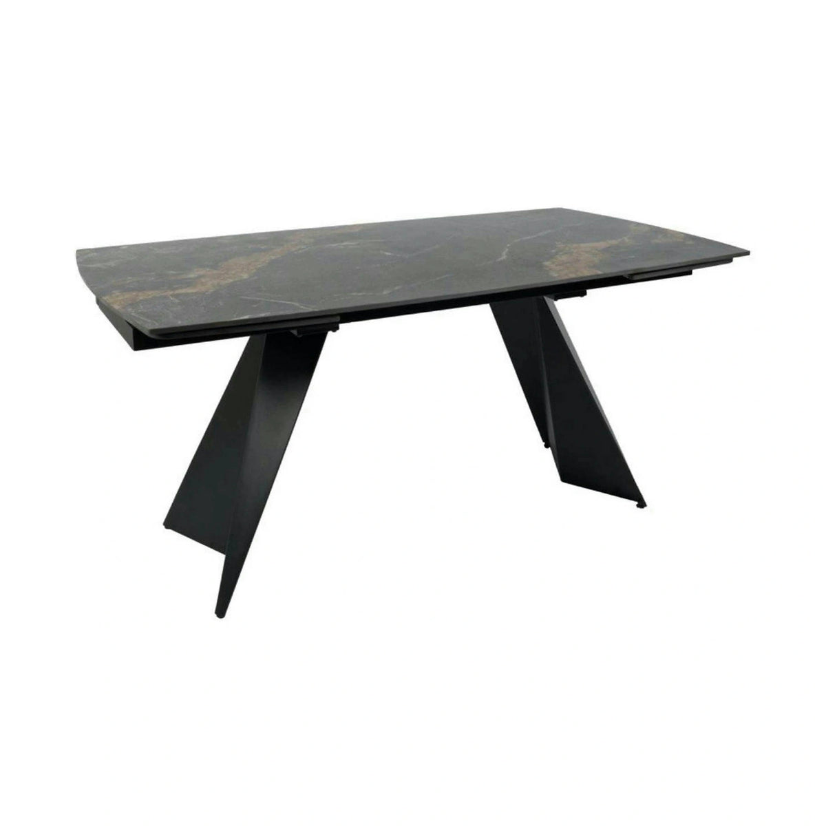 Masa extensibila ECLIPSE, negru cu efect de marmura, ceramica/metal, 165/240x90x76 cm