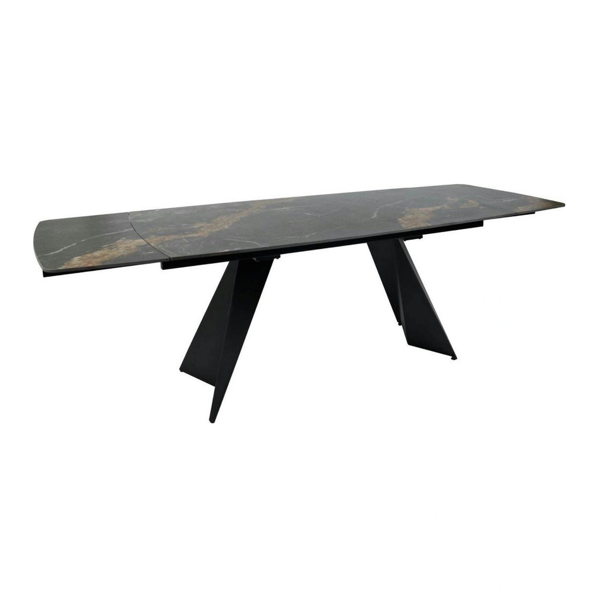 Masa extensibila ECLIPSE, negru cu efect de marmura, ceramica/metal, 165/240x90x76 cm