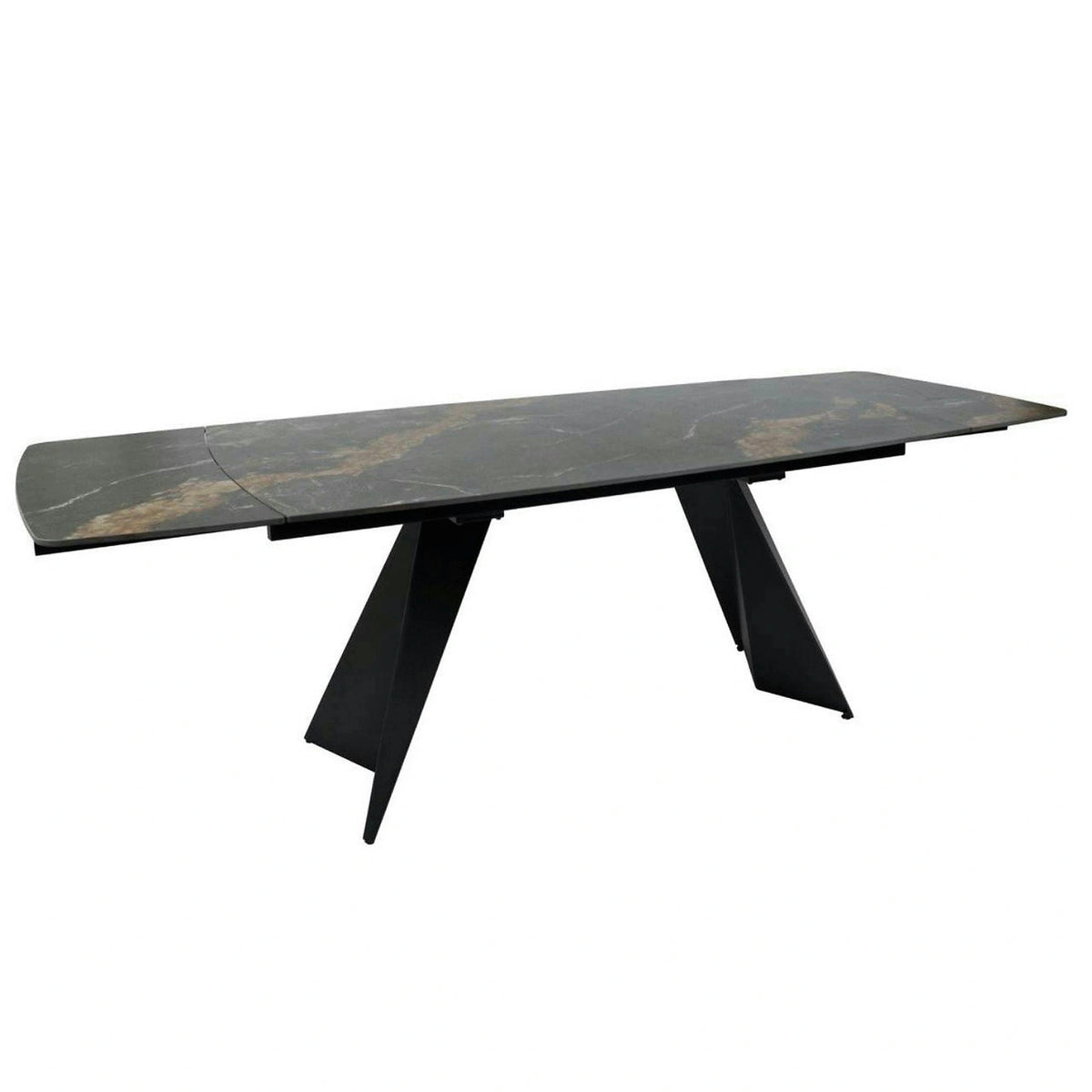 Masa extensibila ECLIPSE, negru cu efect de marmura, ceramica/metal, 165/240x90x76 cm