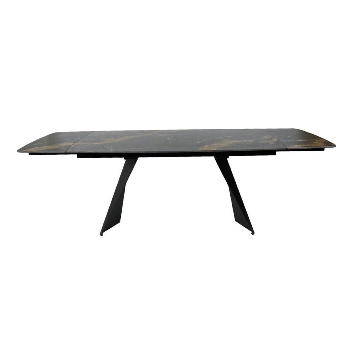 Masa extensibila ECLIPSE, negru cu efect de marmura, ceramica/metal, 165/240x90x76 cm