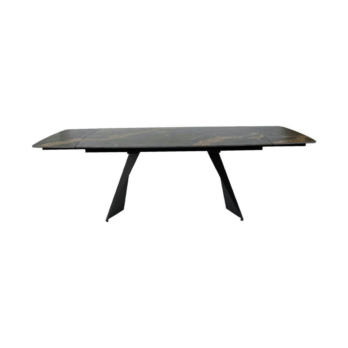 Masa extensibila ECLIPSE, negru cu efect de marmura, ceramica/metal, 165/240x90x76 cm