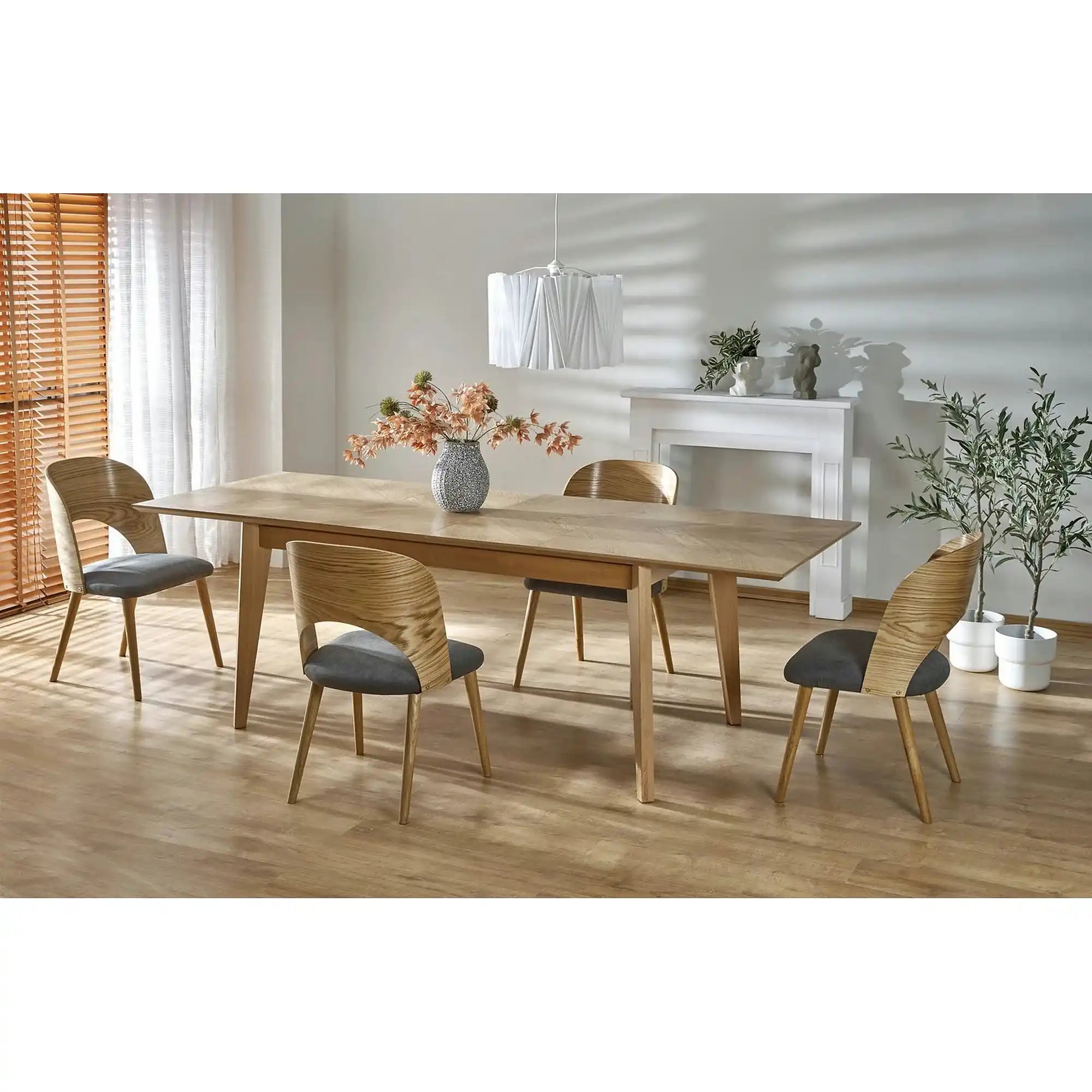 Masa extensibila EDMONDO, stejar, PAL laminat/furnir, 160/240x90x75 cm