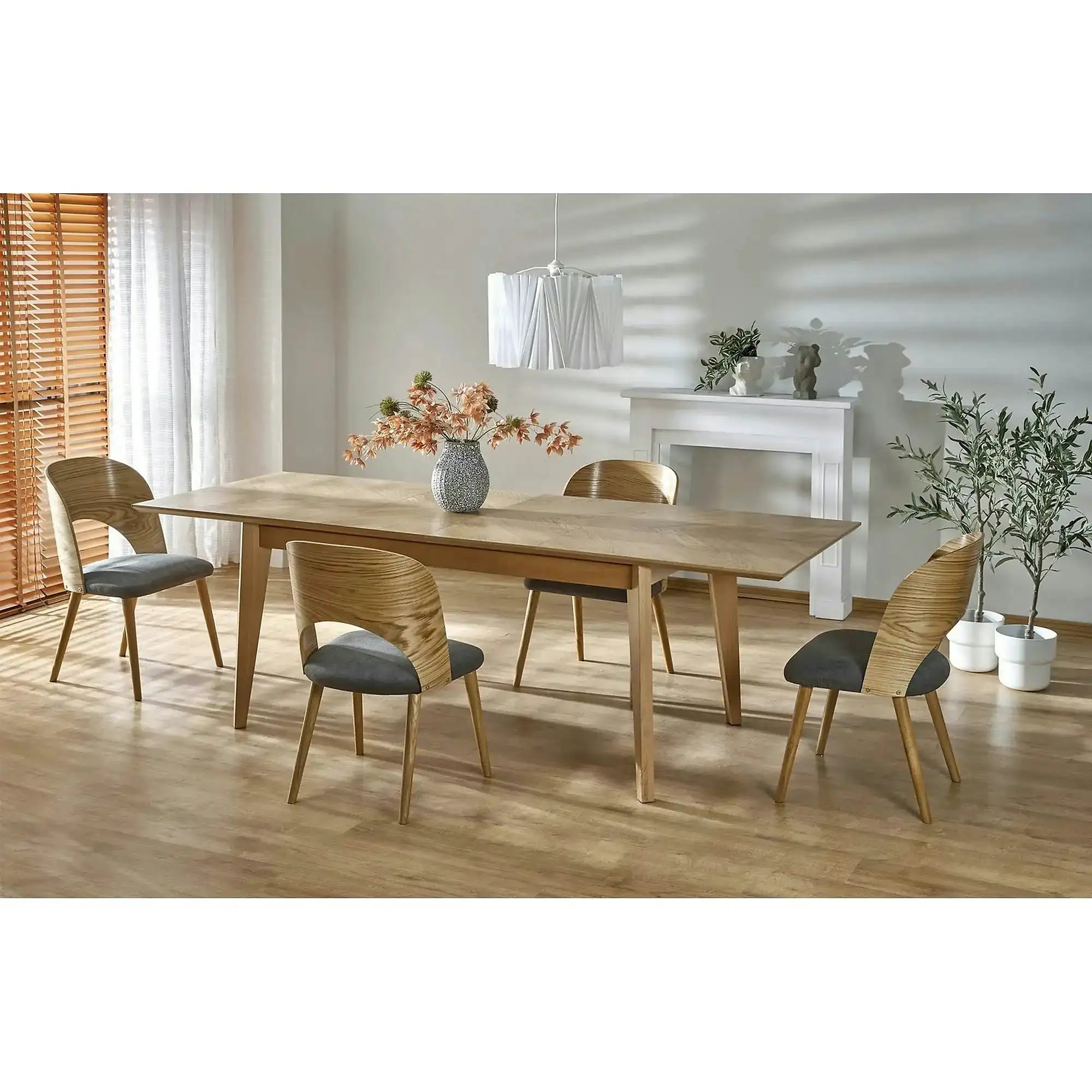 Masa extensibila EDMONDO, stejar, PAL laminat/furnir, 160/240x90x75 cm