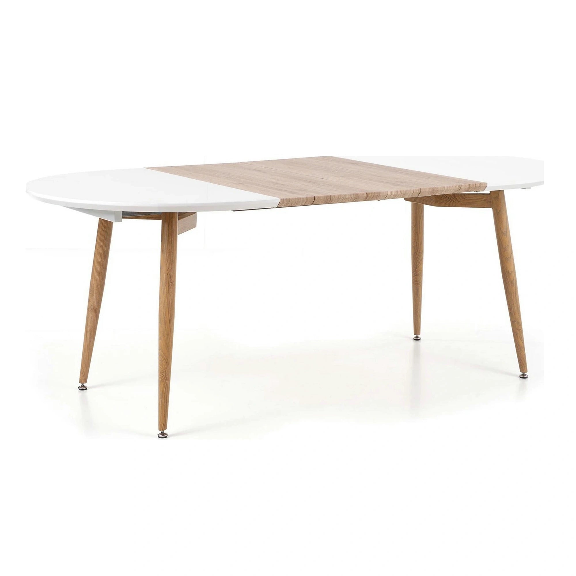 Masa extensibila EDWARD, alb/stejar San Remo, 120/200x100x75 cm