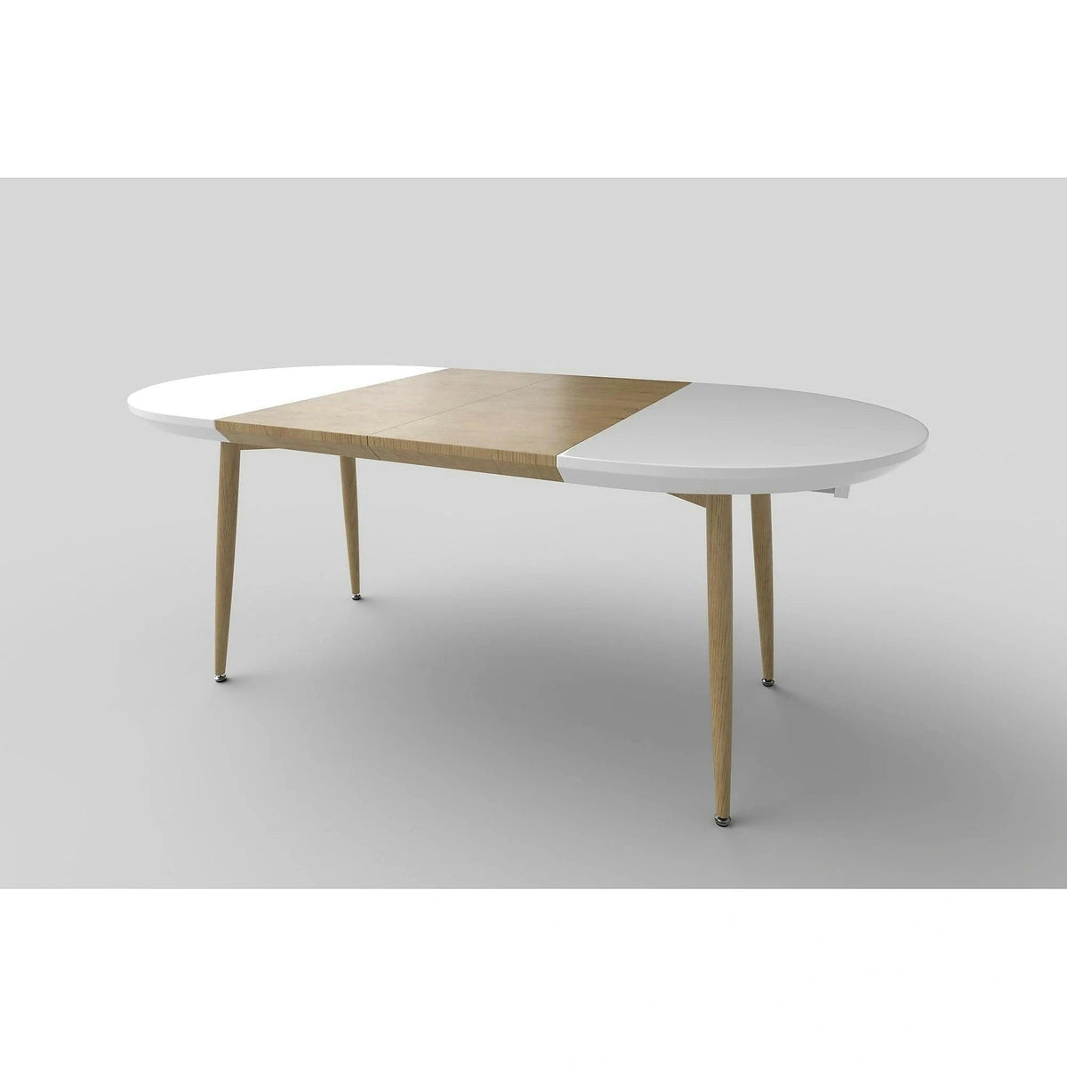 Masa extensibila EDWARD, alb/stejar San Remo, 120/200x100x75 cm