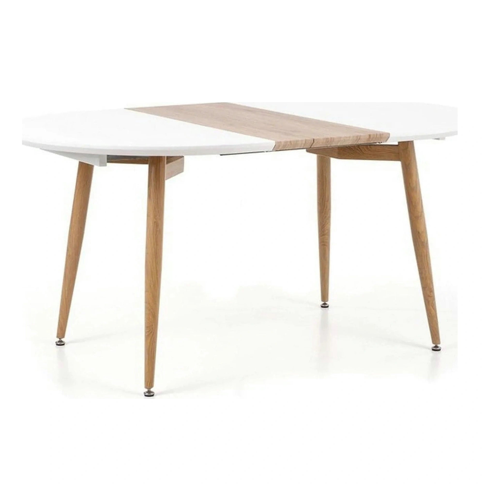 Masa extensibila EDWARD, alb/stejar San Remo, 120/200x100x75 cm