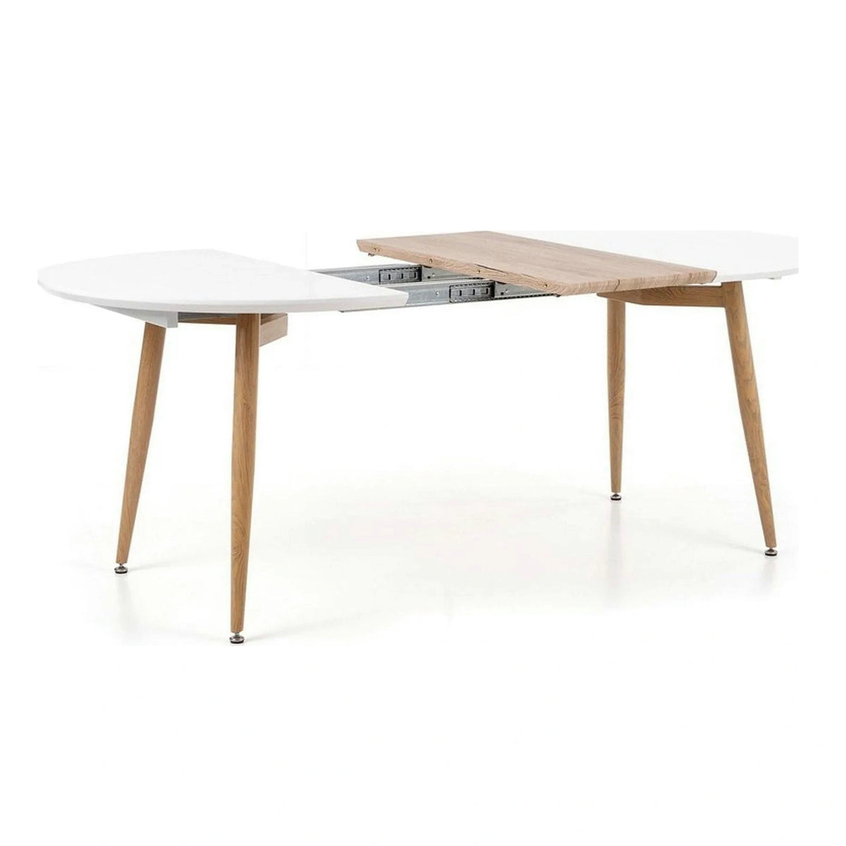Masa extensibila EDWARD, alb/stejar San Remo, 120/200x100x75 cm