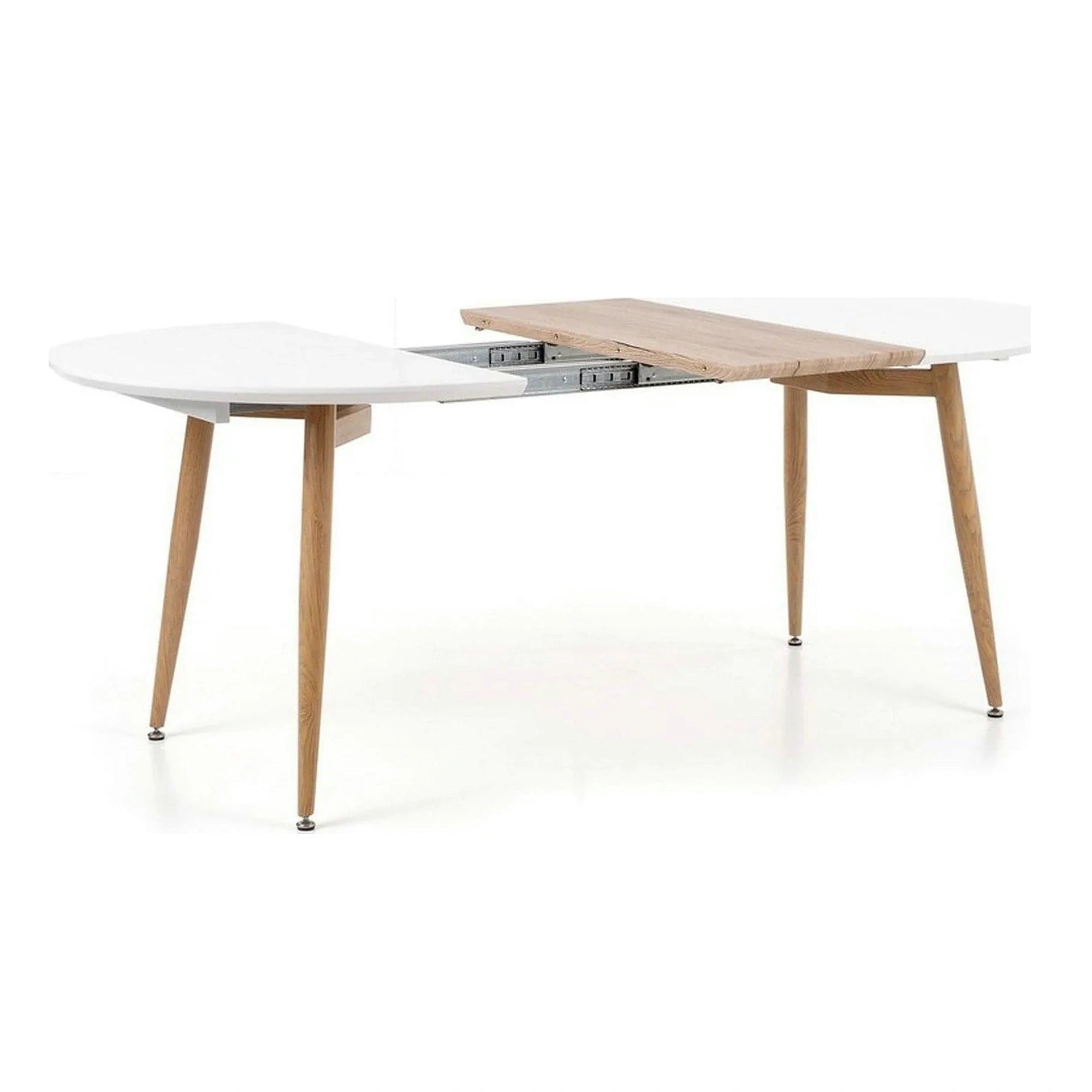 Masa extensibila EDWARD, alb/stejar San Remo, 120/200x100x75 cm