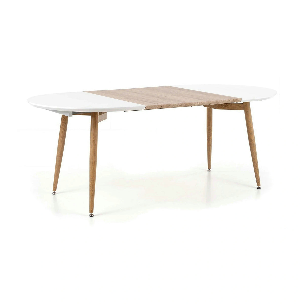 Masa extensibila EDWARD, alb/stejar San Remo, 120/200x100x75 cm