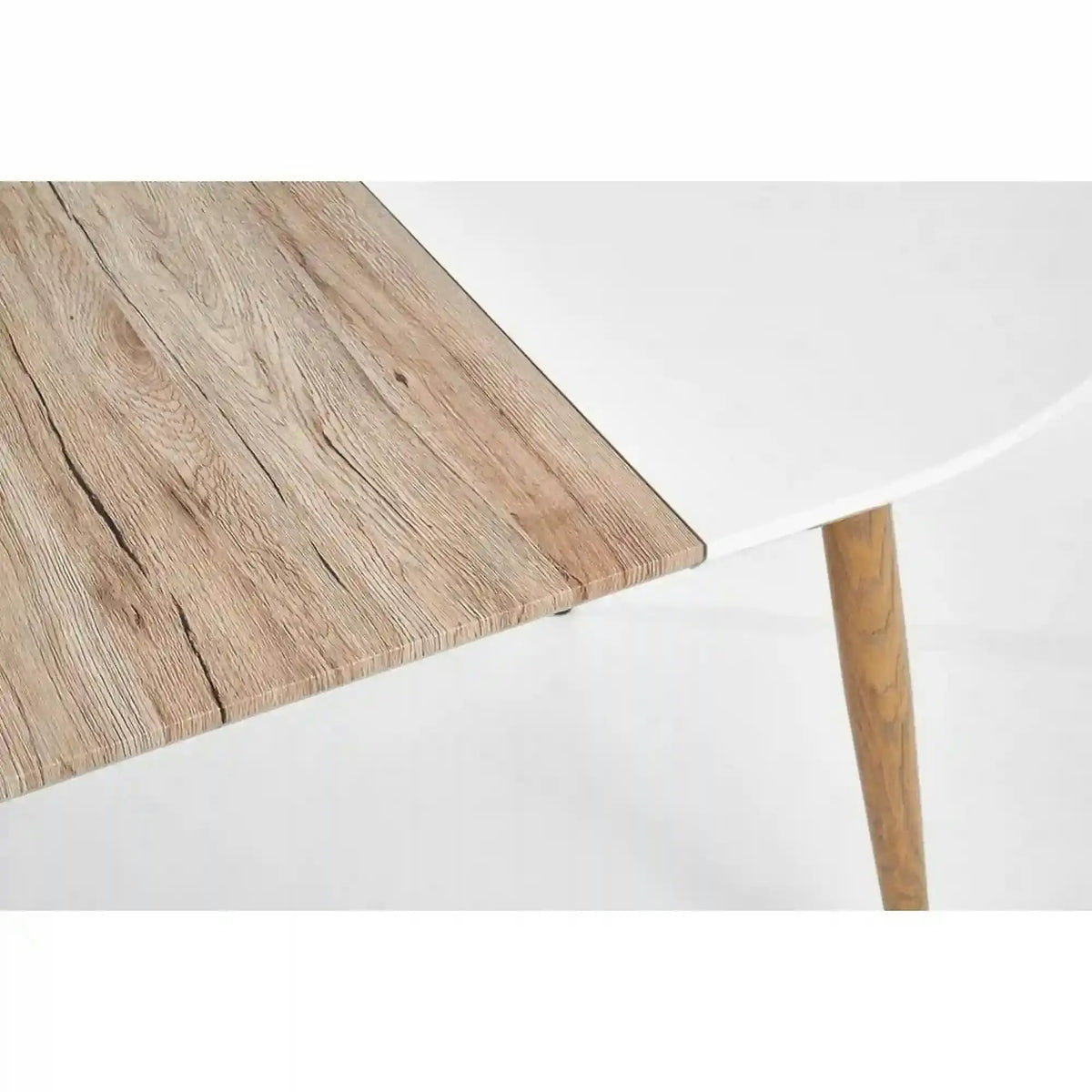 Masa extensibila EDWARD, alb/stejar San Remo, 120/200x100x75 cm