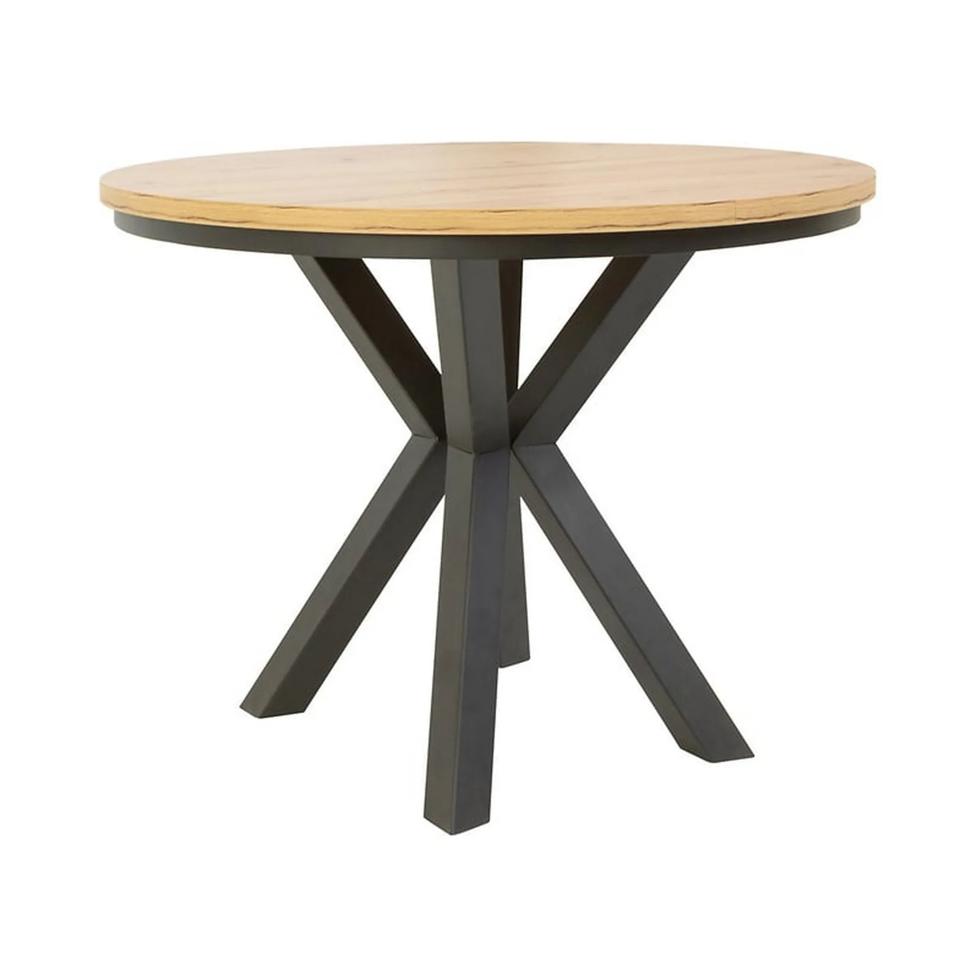 Masa extensibila ELAND, stejar artisan/negru, PAL laminat/metal, 100/200x100x76 cm