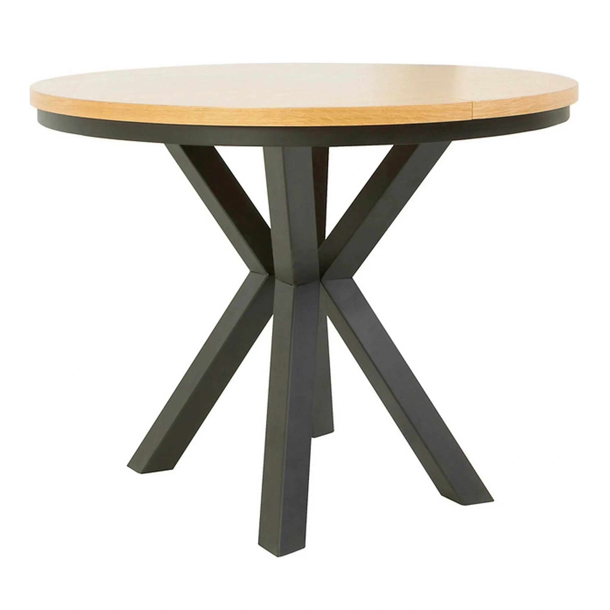 Masa extensibila ELAND, stejar/negru, PAL laminat/metal, 100/200x100x76 cm
