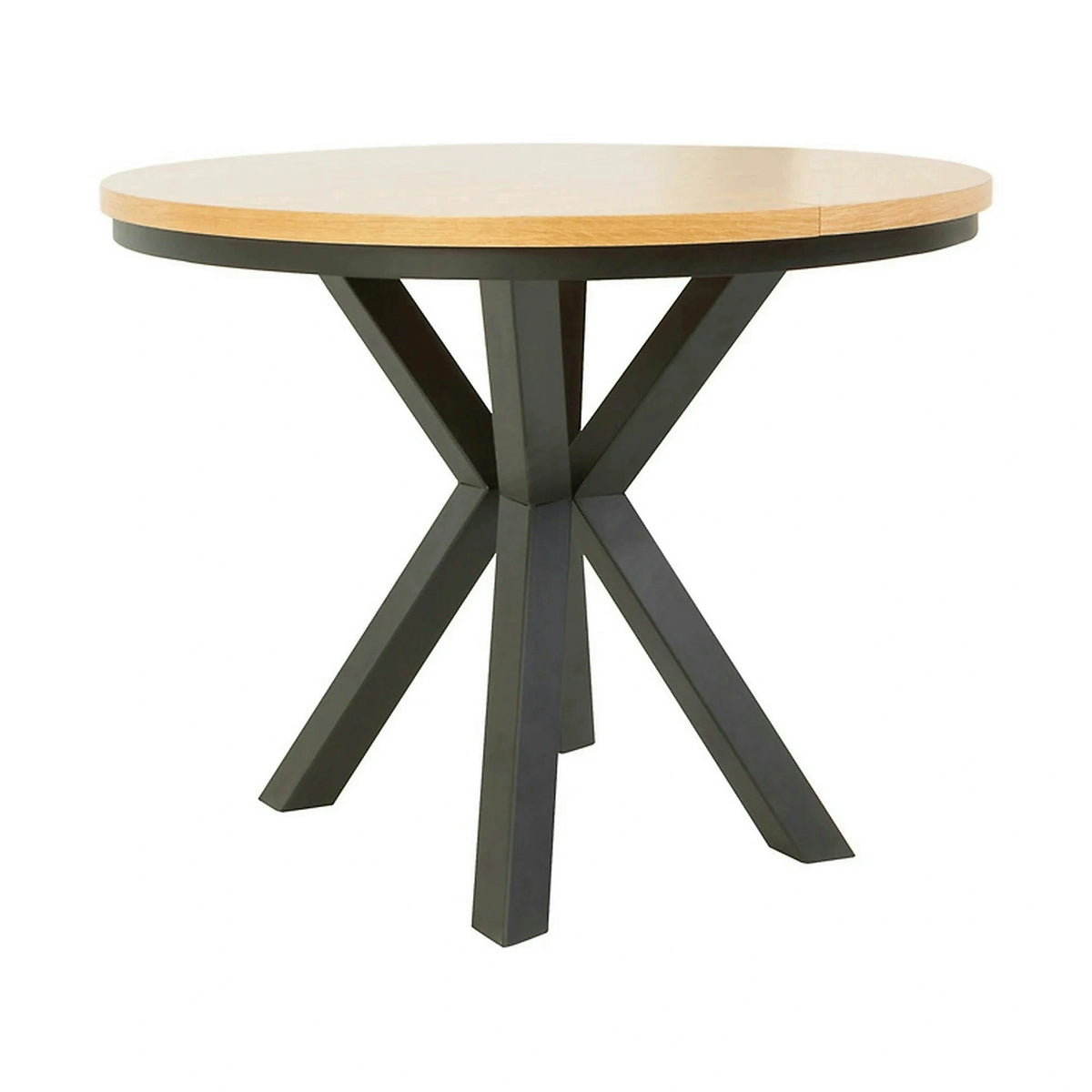 Masa extensibila ELAND, stejar/negru, PAL laminat/metal, 100/200x100x76 cm