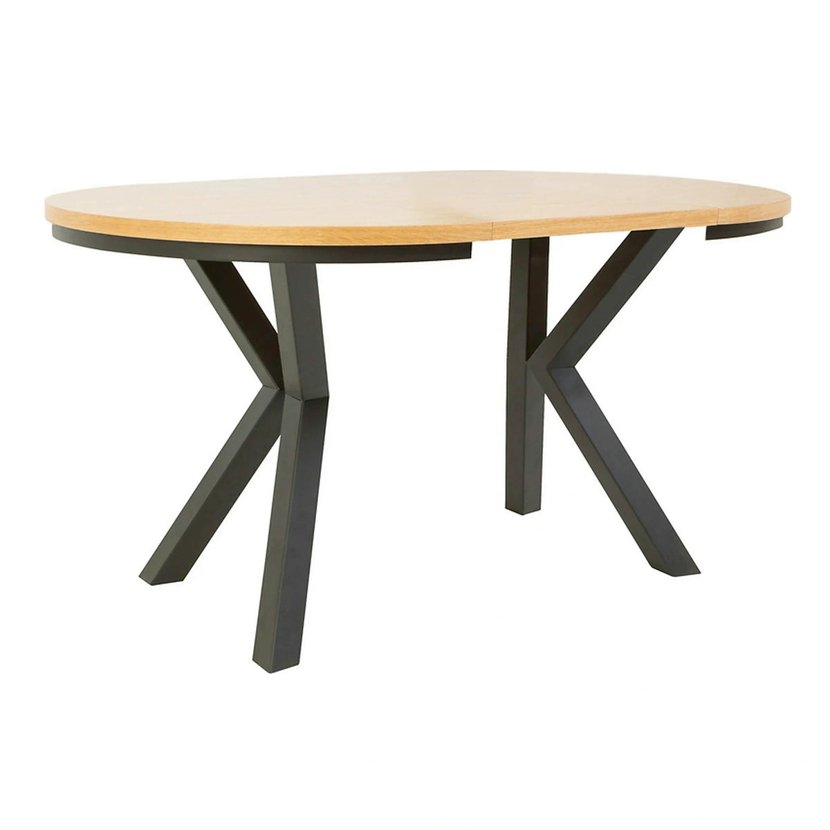 Masa extensibila ELAND, stejar/negru, PAL laminat/metal, 100/200x100x76 cm