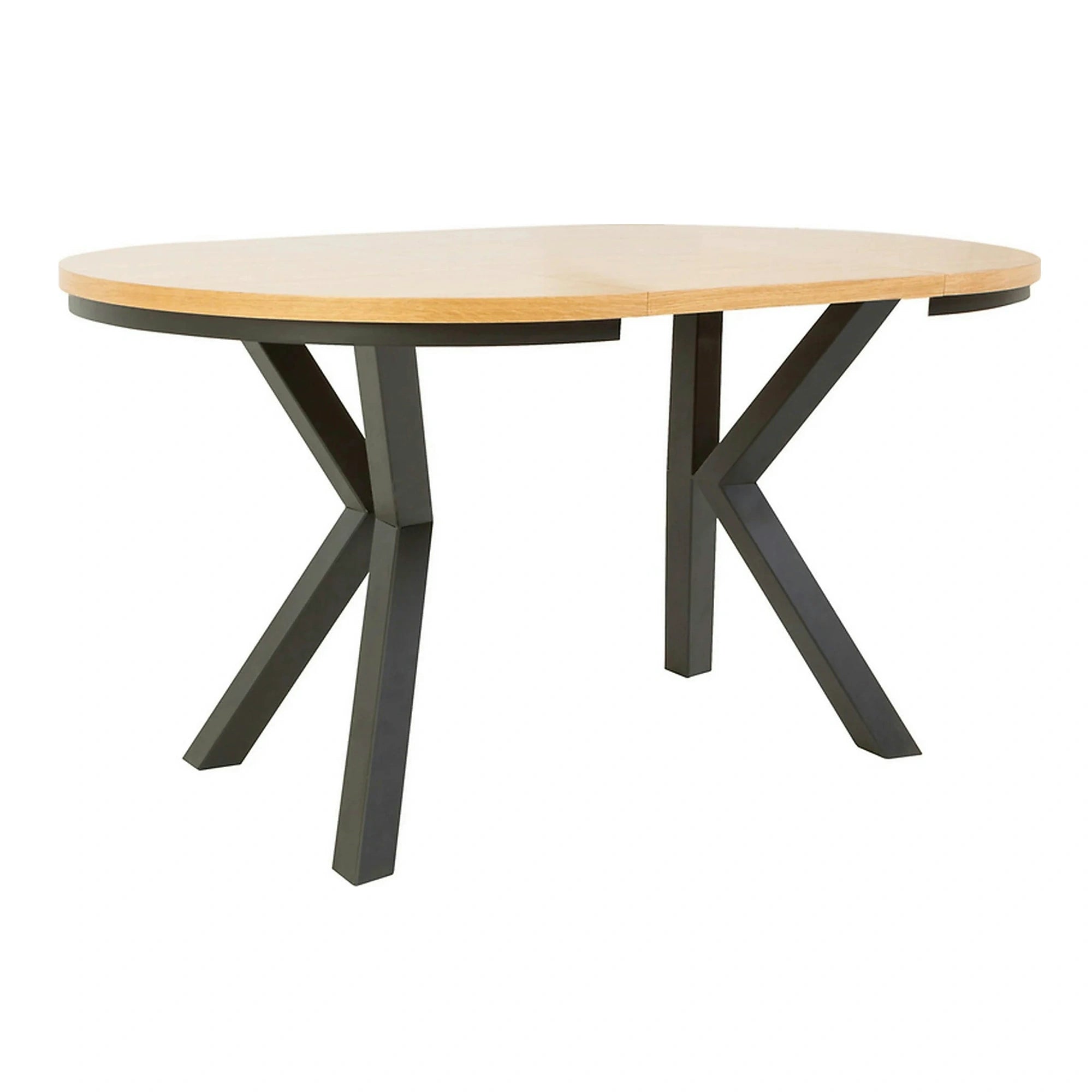 Masa extensibila ELAND, stejar/negru, PAL laminat/metal, 100/200x100x76 cm