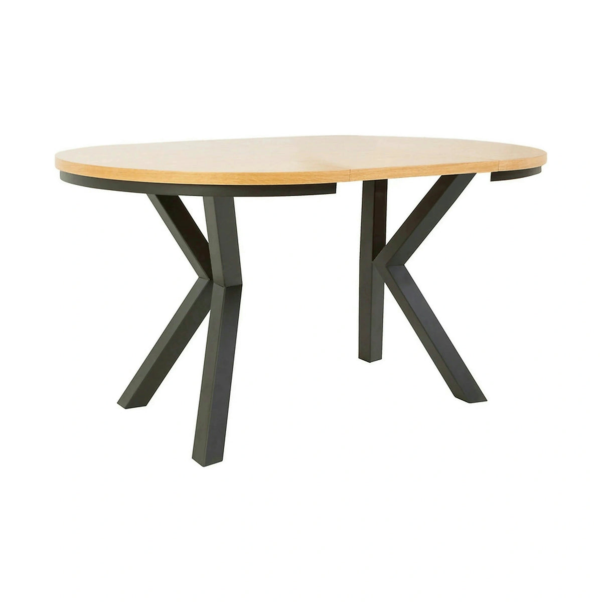 Masa extensibila ELAND, stejar/negru, PAL laminat/metal, 100/200x100x76 cm