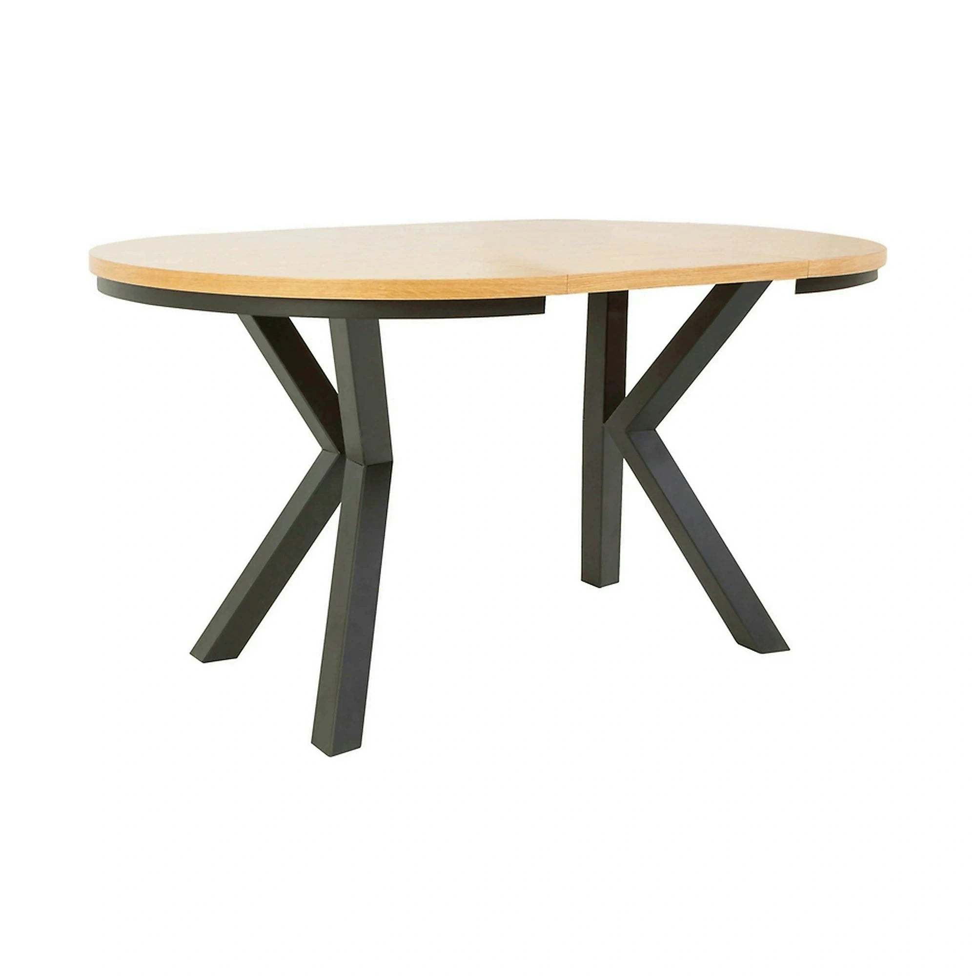 Masa extensibila ELAND, stejar/negru, PAL laminat/metal, 100/200x100x76 cm