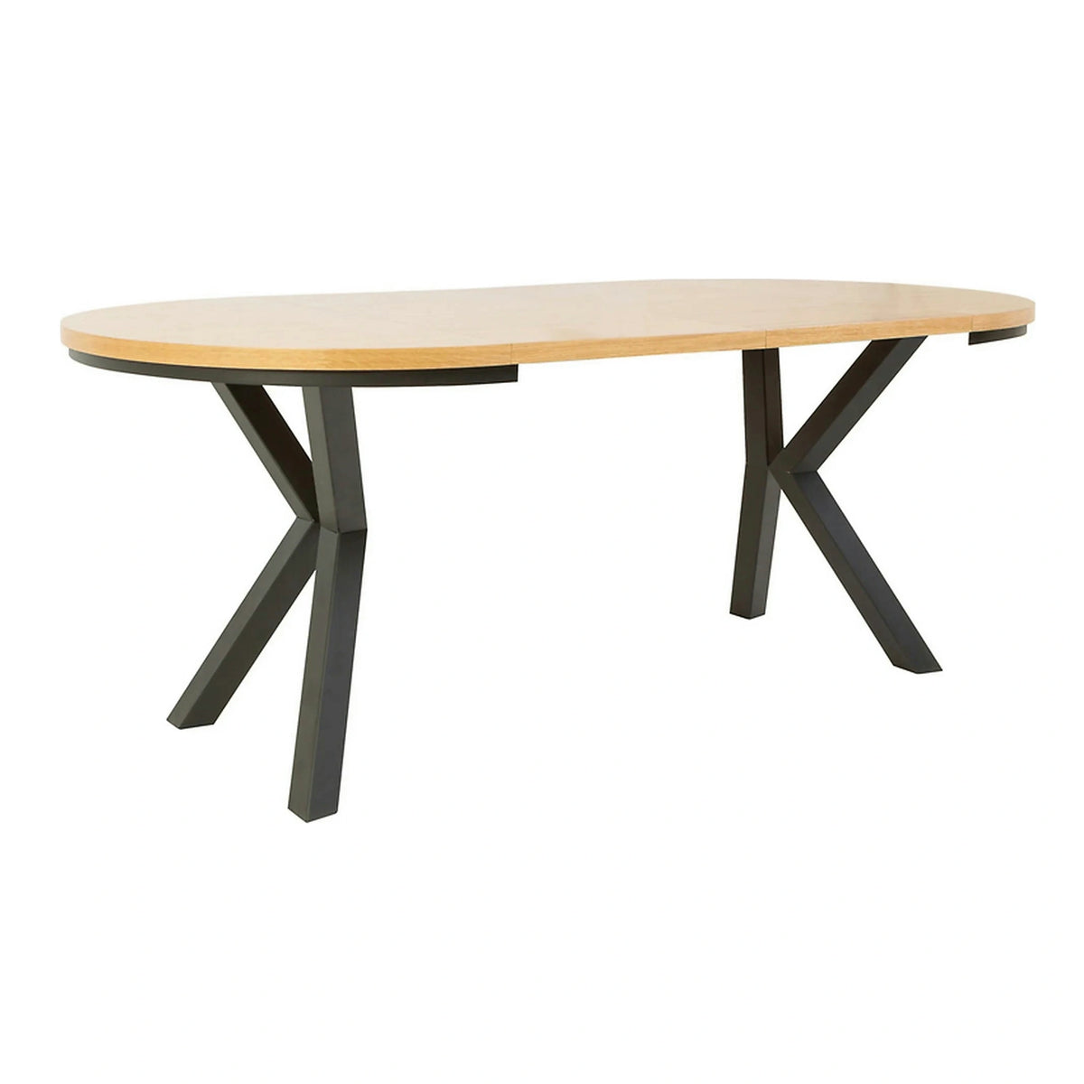 Masa extensibila ELAND, stejar/negru, PAL laminat/metal, 100/200x100x76 cm