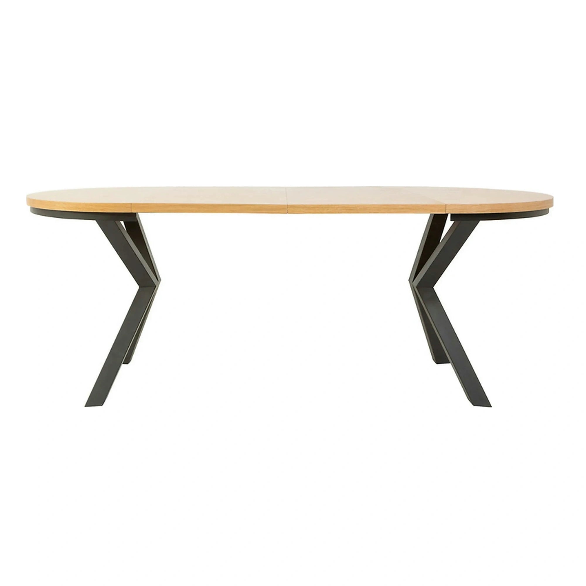 Masa extensibila ELAND, stejar/negru, PAL laminat/metal, 100/200x100x76 cm