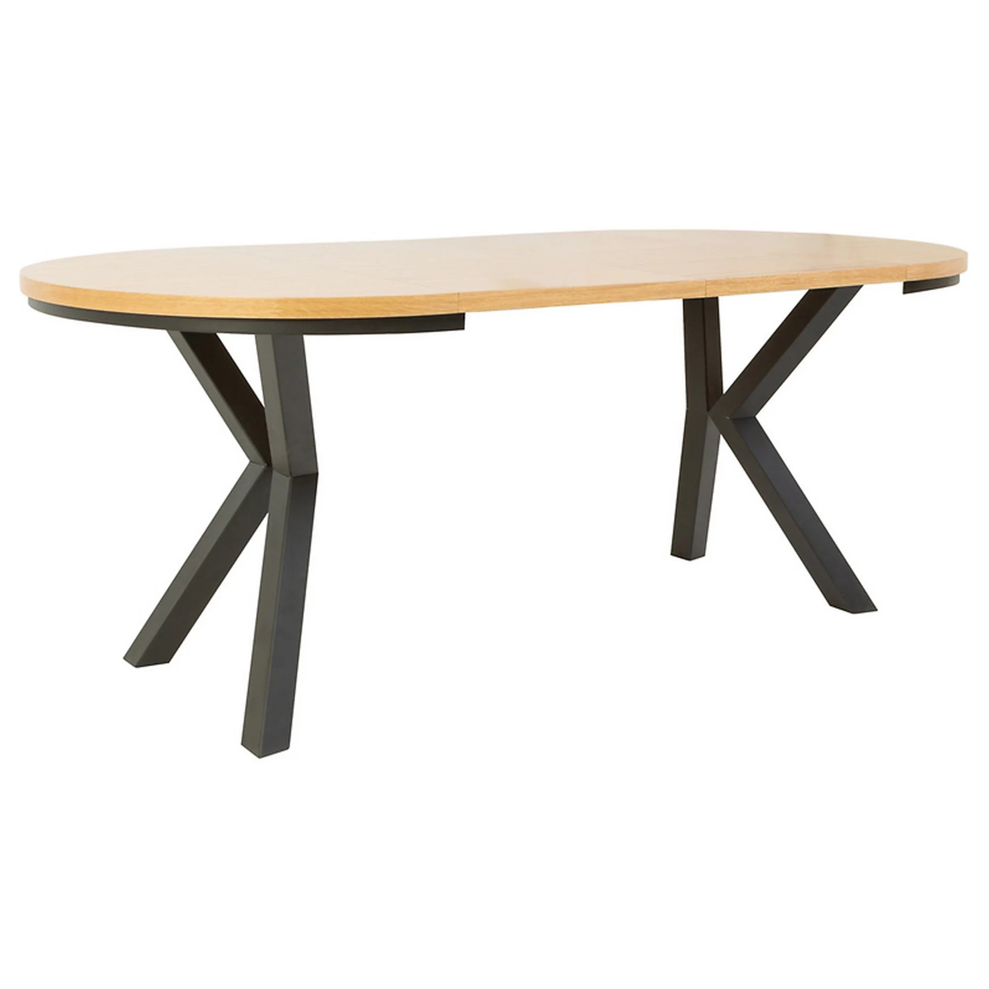 Masa extensibila ELAND, stejar/negru, PAL laminat/metal, 100/200x100x76 cm