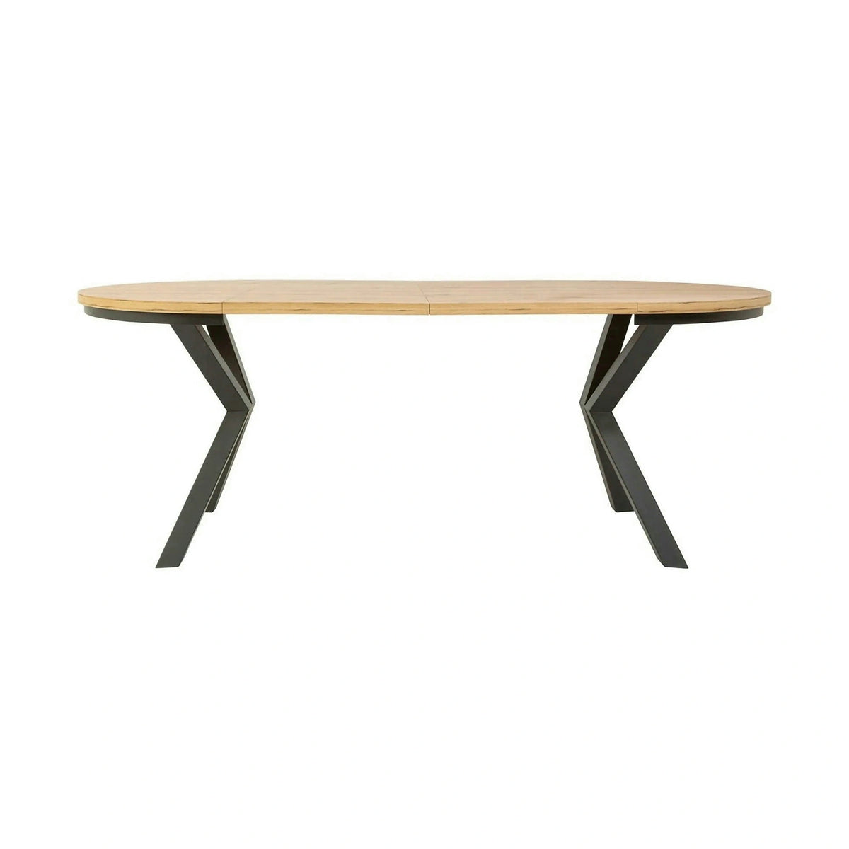 Masa extensibila ELAND, stejar wotan/negru, PAL laminat/metal, 100/200x100x76 cm