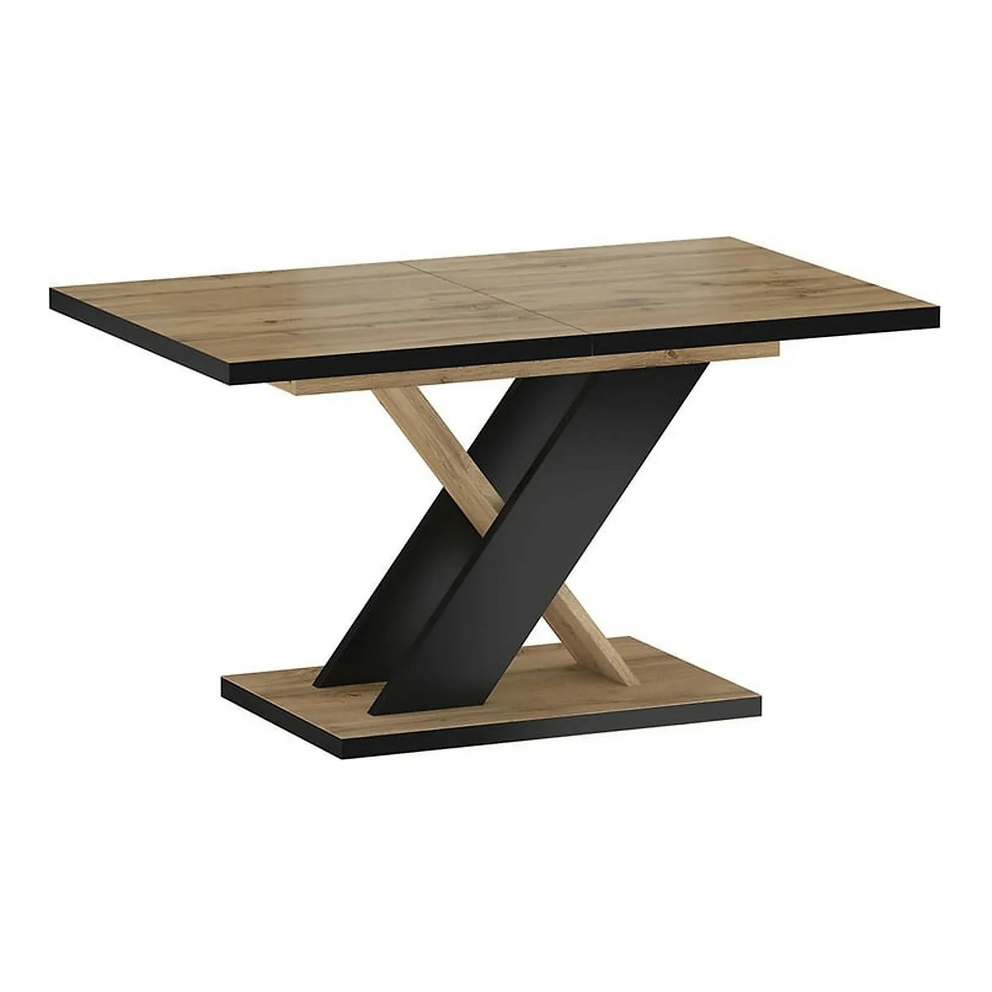 Masa extensibila ERYK, stejar artisan/negru, PAL laminat, 138/178x85x76 cm