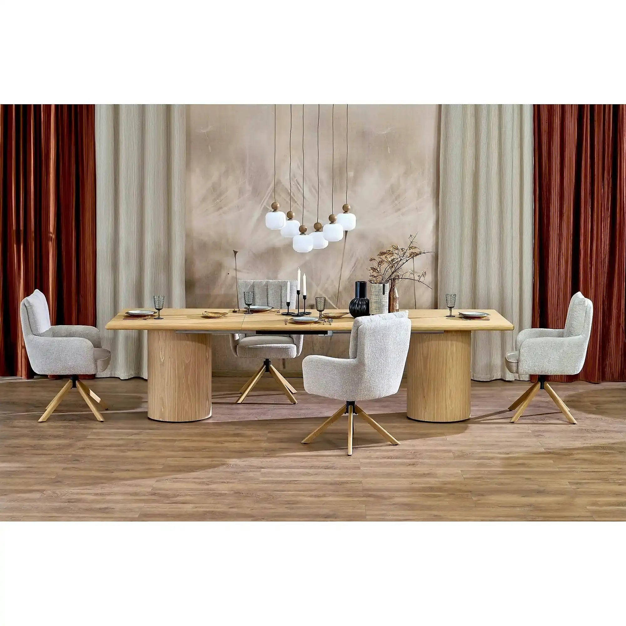 Masa extensibila EVEREST, stejar natural, PAL laminat/furnir, 200/300x100x78 cm
