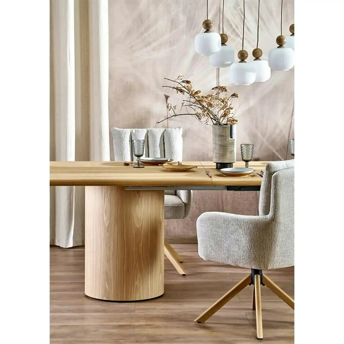 Masa extensibila EVEREST, stejar natural, PAL laminat/furnir, 200/300x100x78 cm