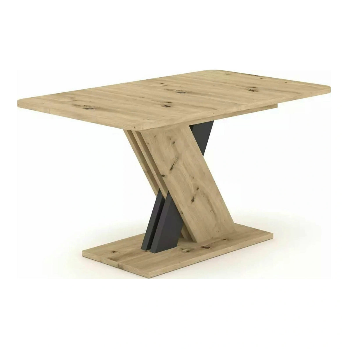 Masa extensibila EXEL, stejar artisan/gri antracit, PAL laminat, 140/180x85x76 cm