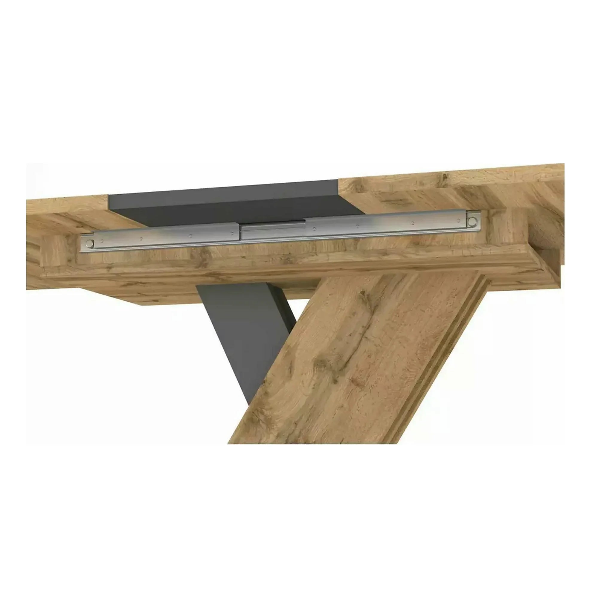 Masa extensibila EXEL, stejar artisan/gri antracit, PAL laminat, 140/180x85x76 cm