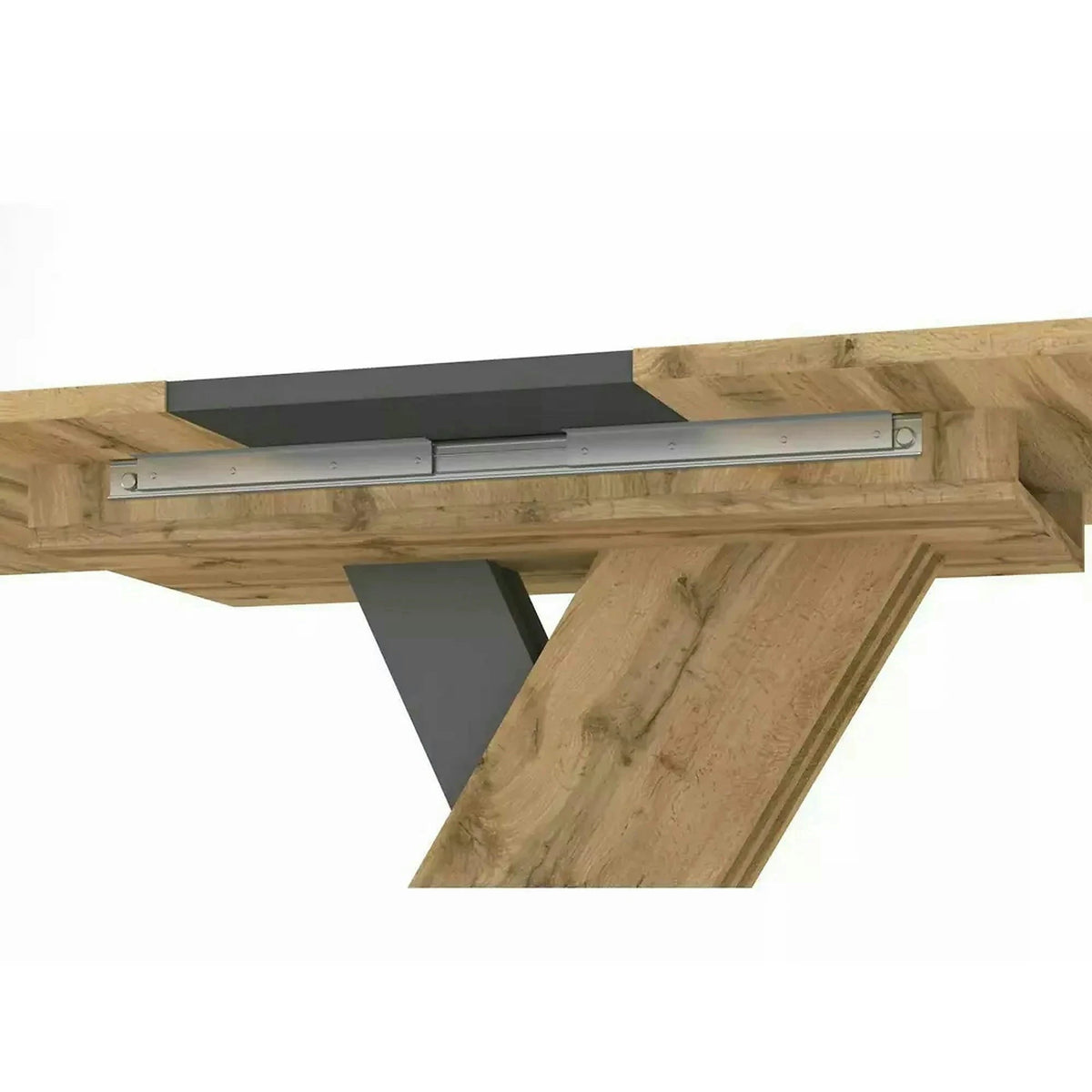 Masa extensibila EXEL, stejar artisan/gri antracit, PAL laminat, 140/180x85x76 cm