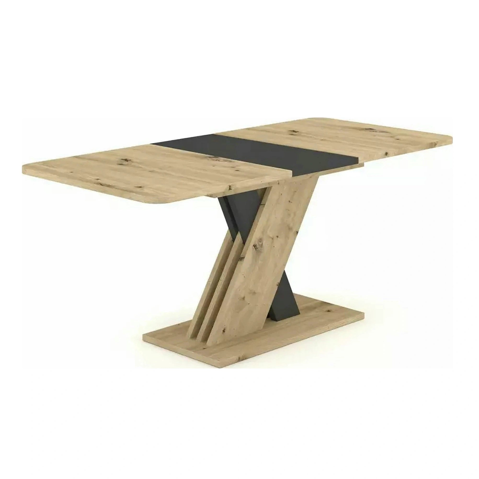 Masa extensibila EXEL, stejar artisan/gri antracit, PAL laminat, 140/180x85x76 cm