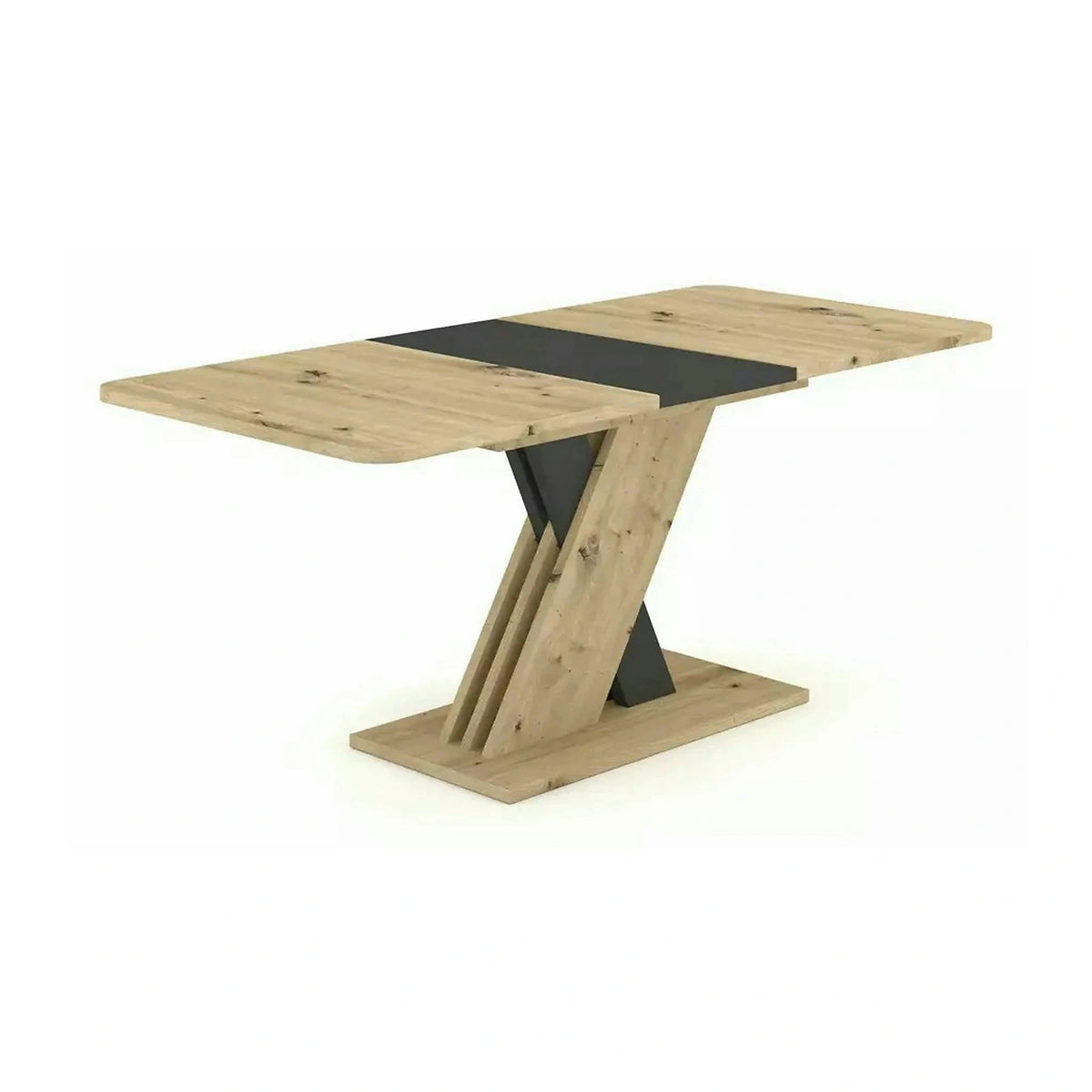 Masa extensibila EXEL, stejar artisan/gri antracit, PAL laminat, 140/180x85x76 cm