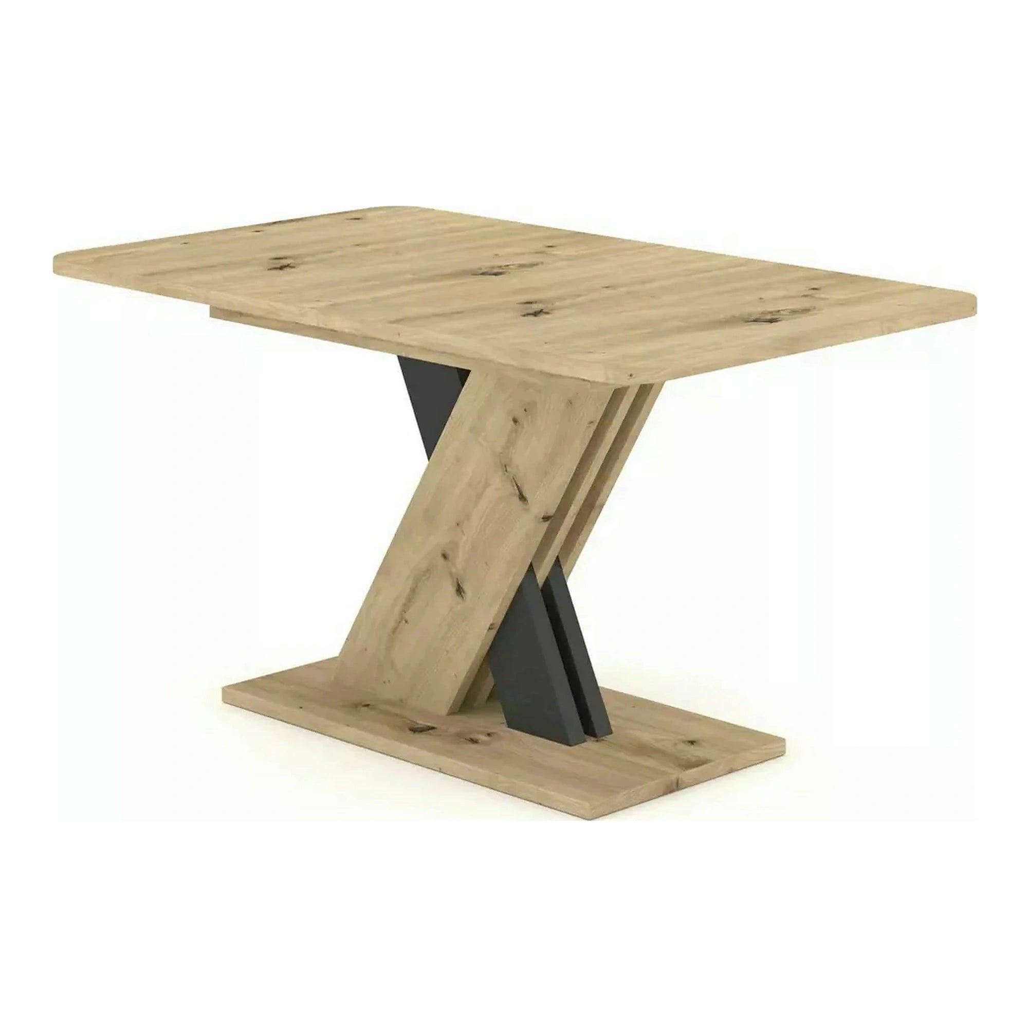 Masa extensibila EXEL, stejar artisan/gri antracit, PAL laminat, 140/180x85x76 cm