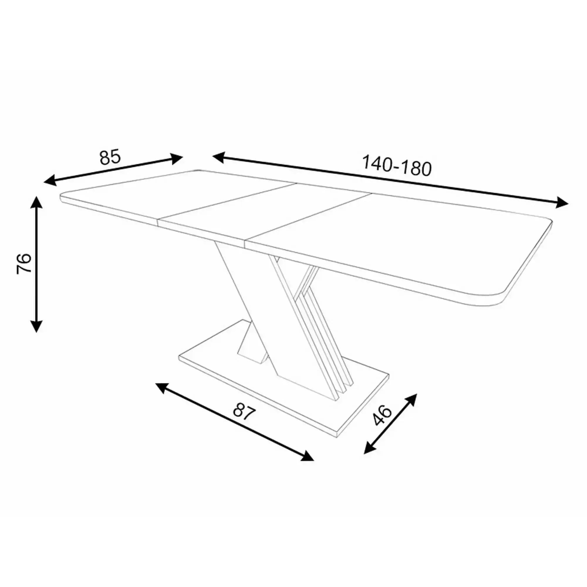 Masa extensibila EXEL, stejar/casmir, PAL laminat, 140/180x85x76 cm