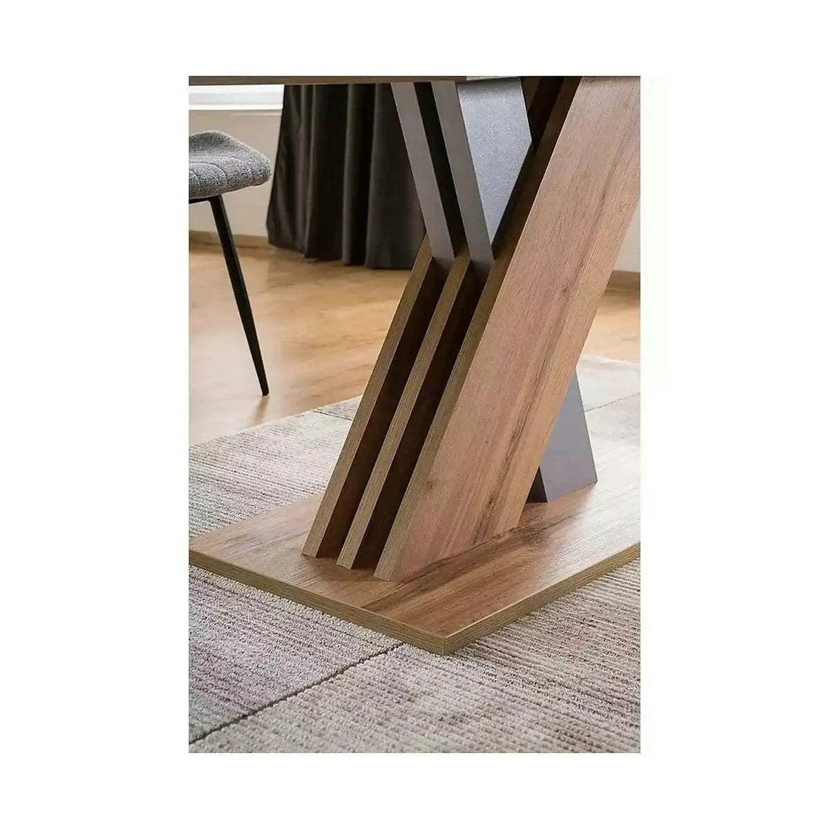 Masa extensibila EXEL, stejar wotan/argintiu, PAL laminat, 140/180x85x76 cm