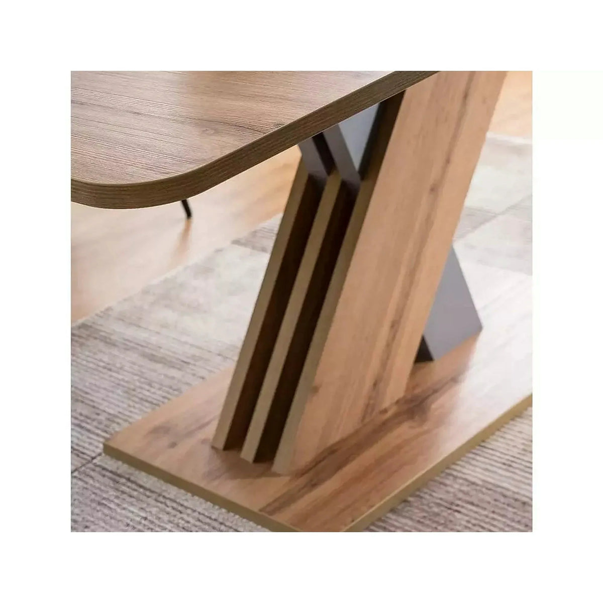Masa extensibila EXEL, stejar wotan/argintiu, PAL laminat, 140/180x85x76 cm