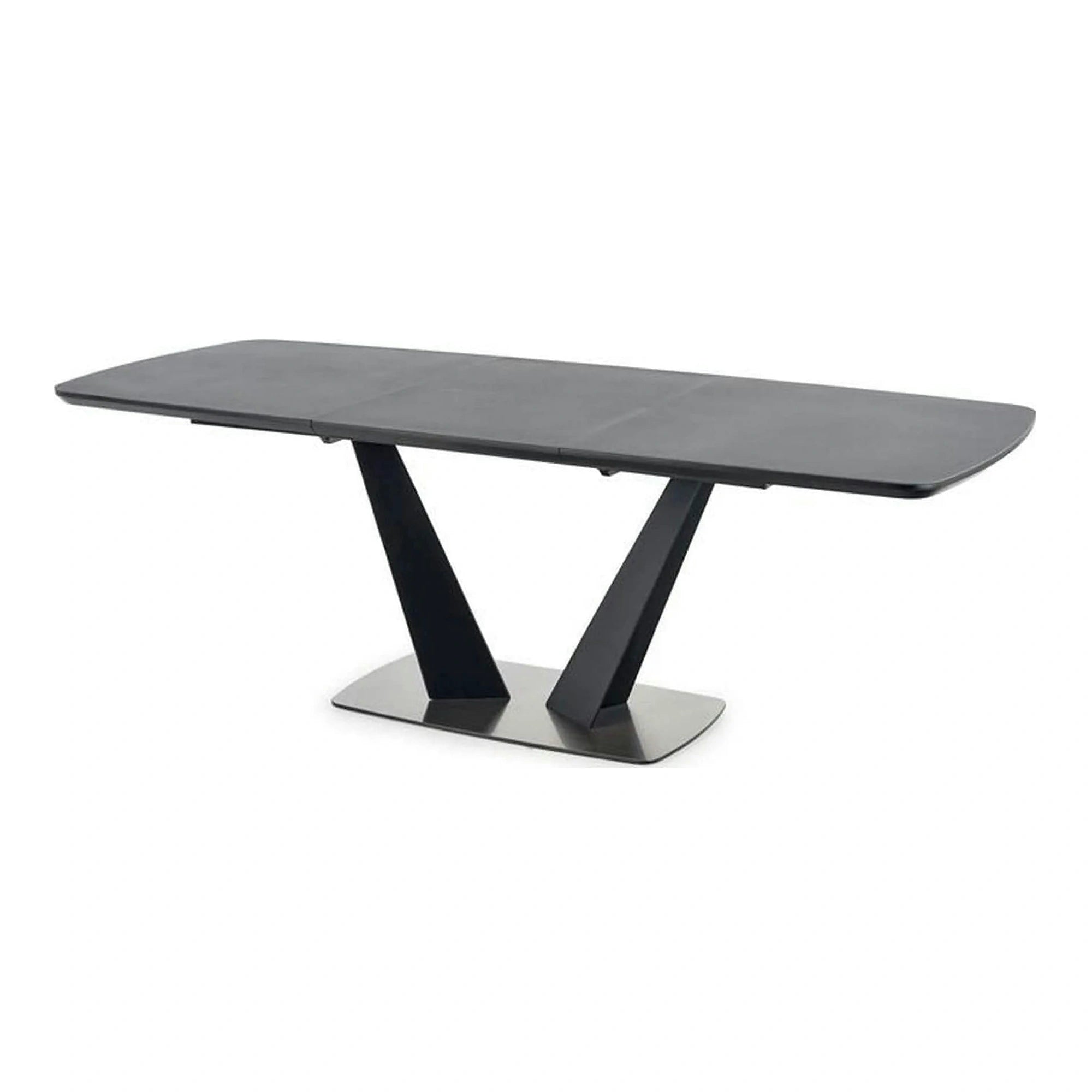 Masa extensibila Fangor, gri inchis/negru, 160-220/90/76 cm
