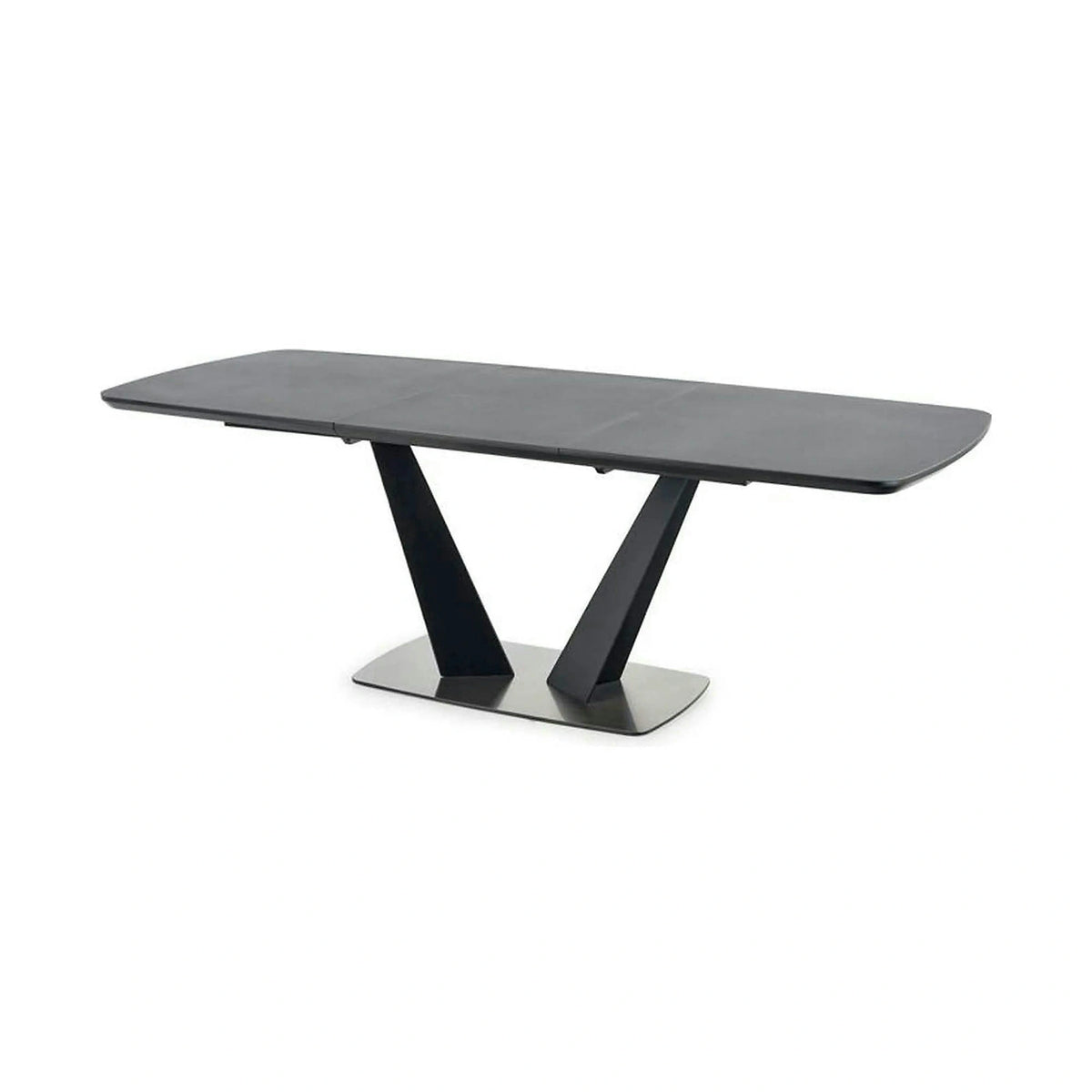 Masa extensibila Fangor, gri inchis/negru, 160-220/90/76 cm