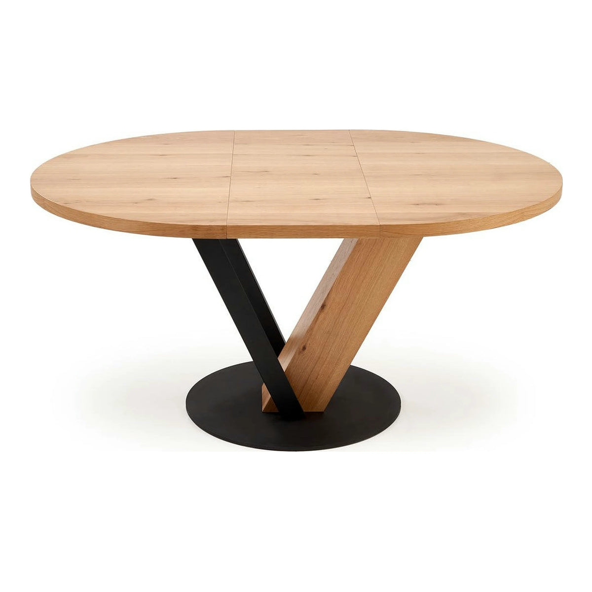 Masa extensibila FANIS, stejar/negru, 120/160x120x78 cm