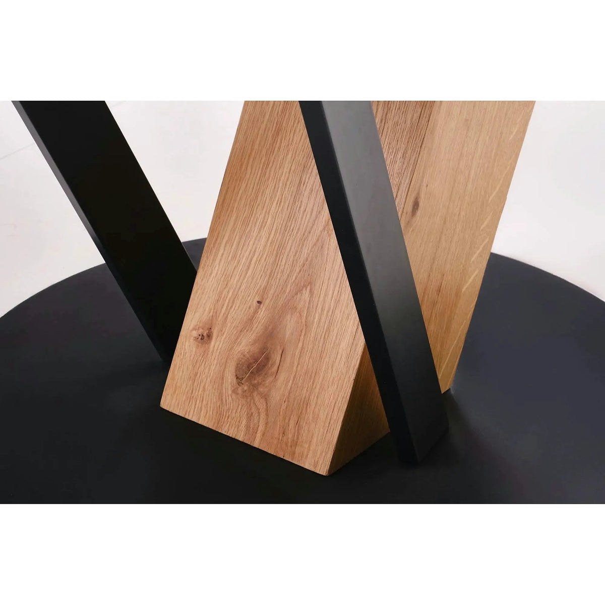 Masa extensibila FANIS, stejar/negru, 120/160x120x78 cm