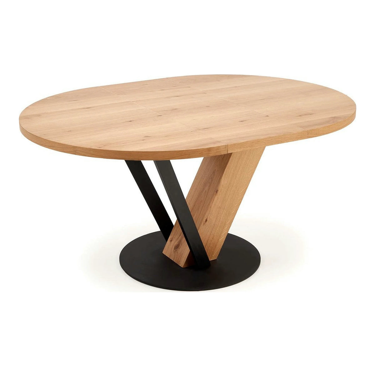 Masa extensibila FANIS, stejar/negru, 120/160x120x78 cm
