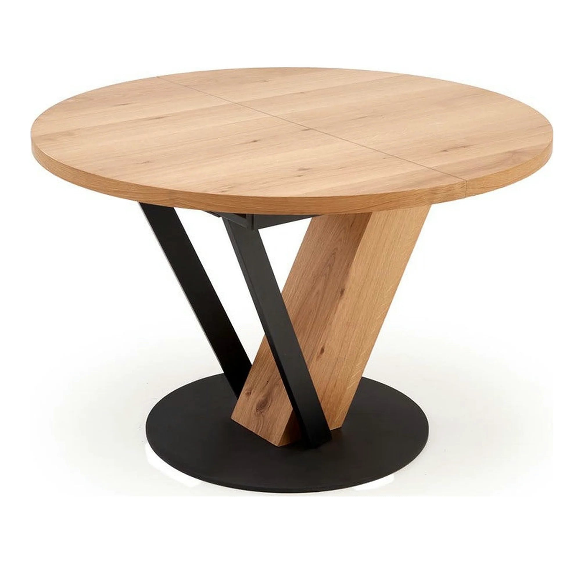 Masa extensibila FANIS, stejar/negru, 120/160x120x78 cm