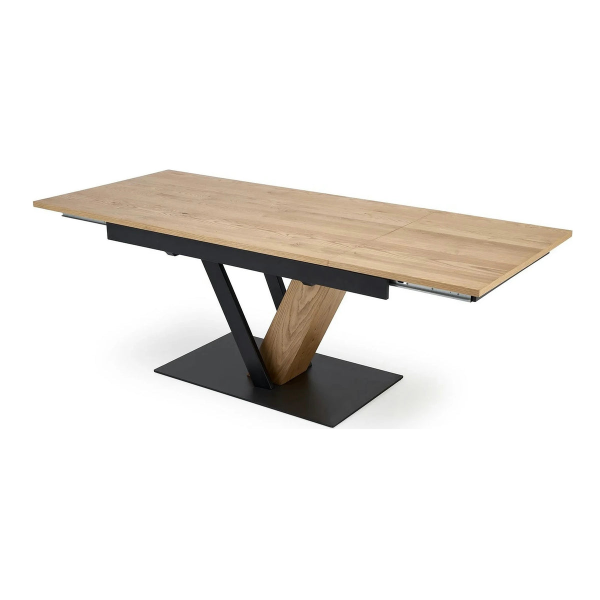 Masa extensibila FANIS, stejar/negru, 160/220x90x78 cm